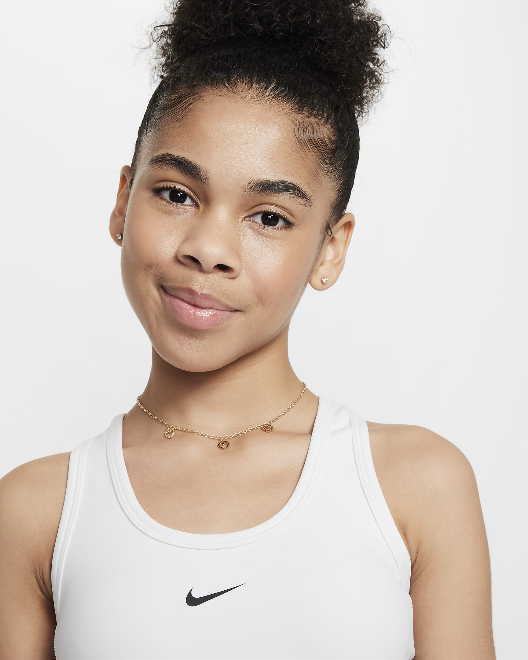 Nike One Fitted Dri-FIT Tanktop für ältere Kinder (Mädchen) - Weiß/Schwarz