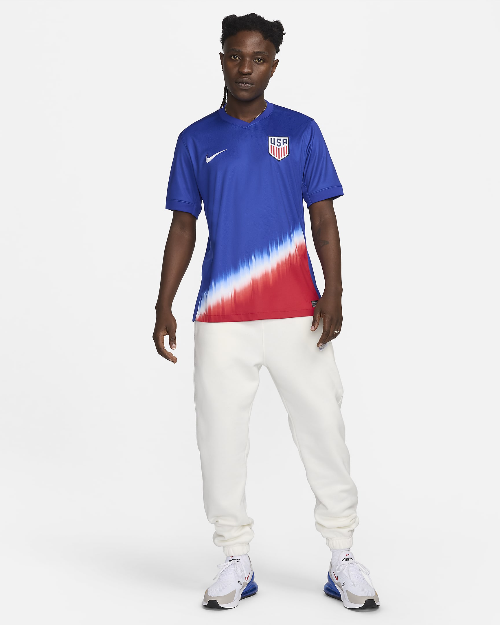 USMNT 2024 Stadium Away Nike Dri-FIT Replica-fodboldtrøje til mænd - Old Royal/Sport Red/hvid/hvid