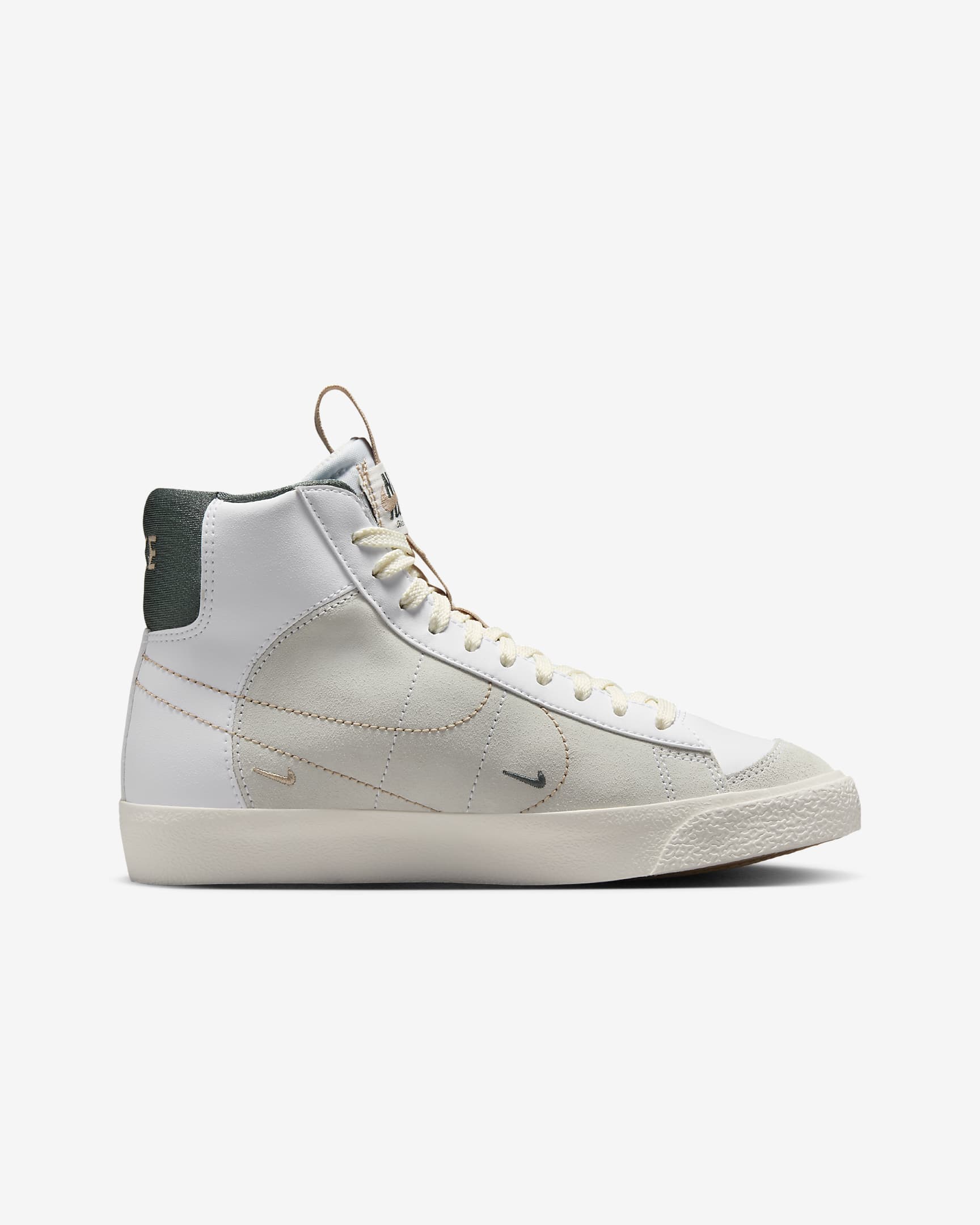 Nike Blazer Mid '77 SE Older Kids' Shoes - White/Pale Ivory/Hemp/Vintage Green