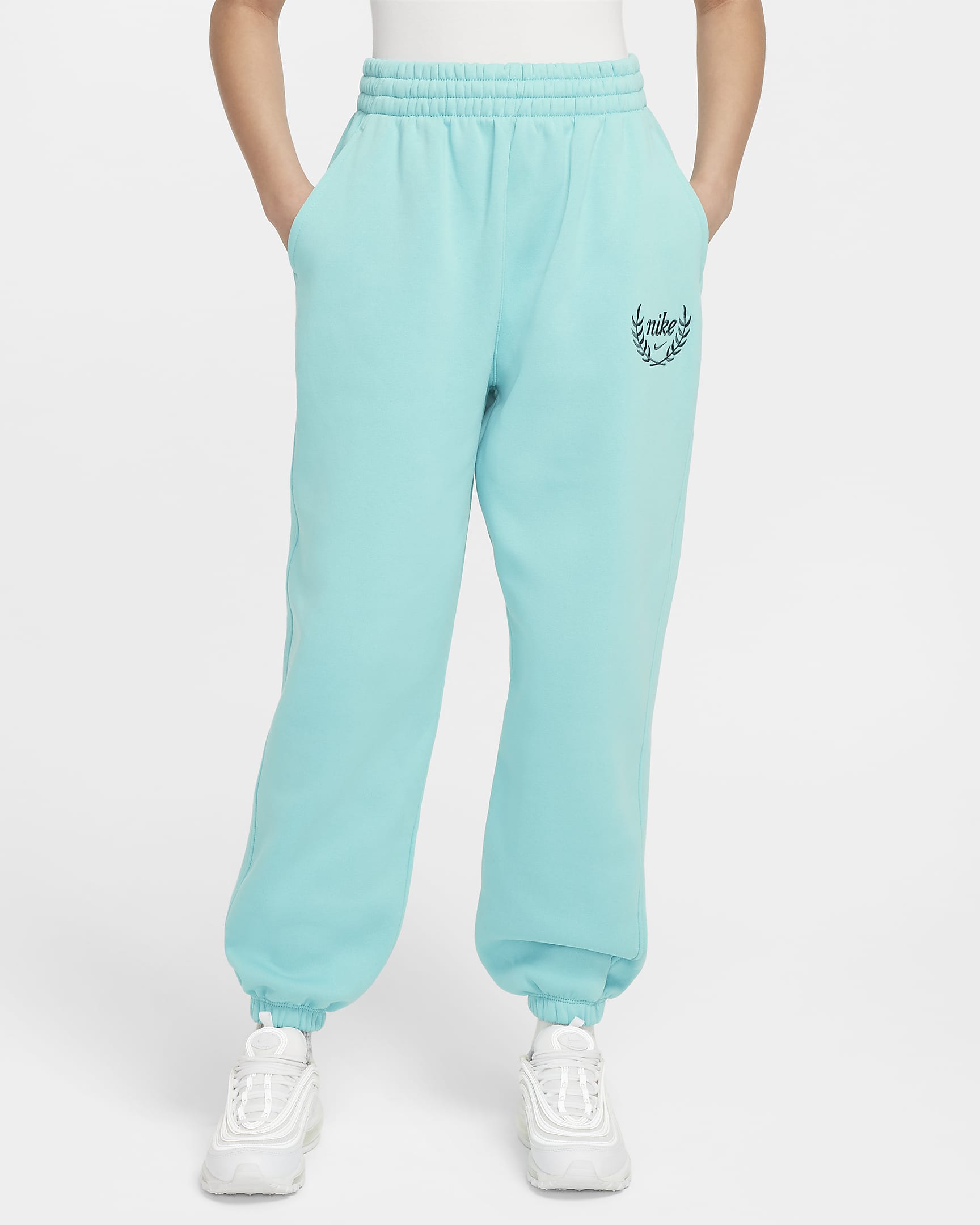 Nike Sportswear Club Fleece Girls' Loose Pants - Green Frost/Vintage Green