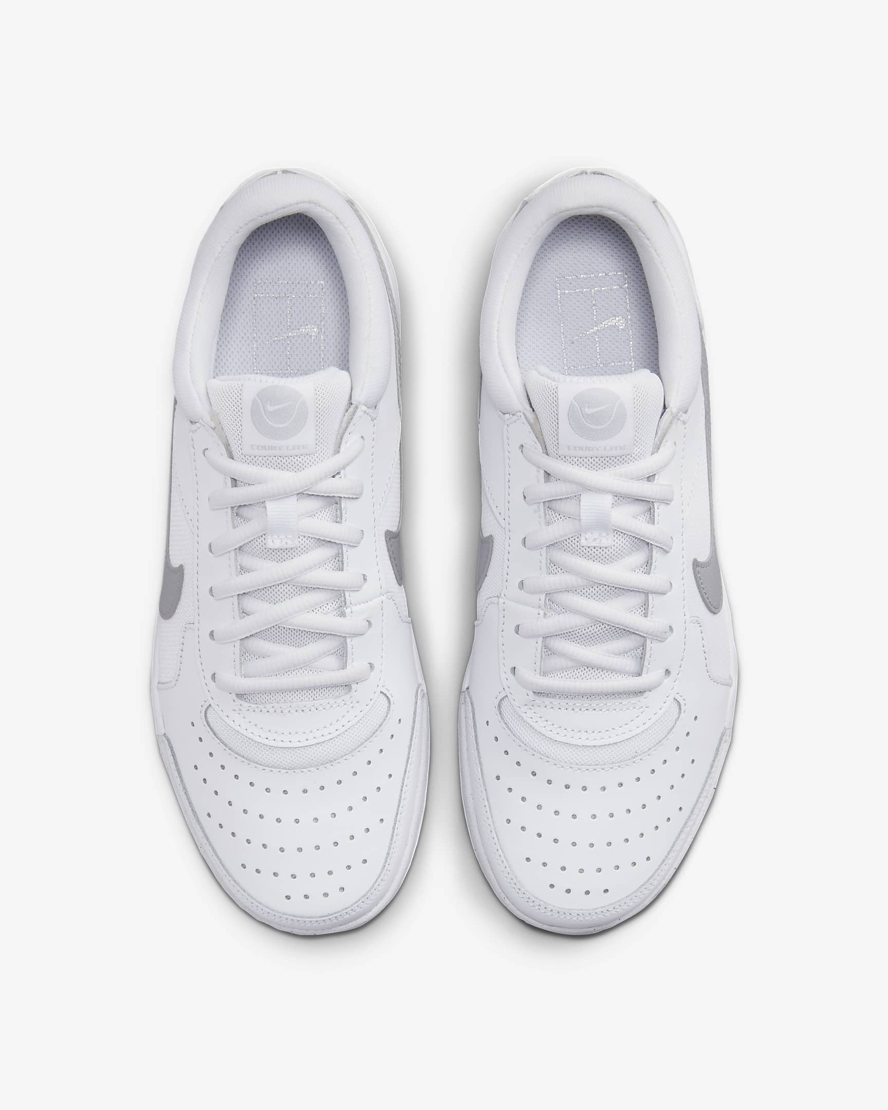 NikeCourt Air Zoom Lite 3 Women's Tennis Shoes - White/Metallic Silver