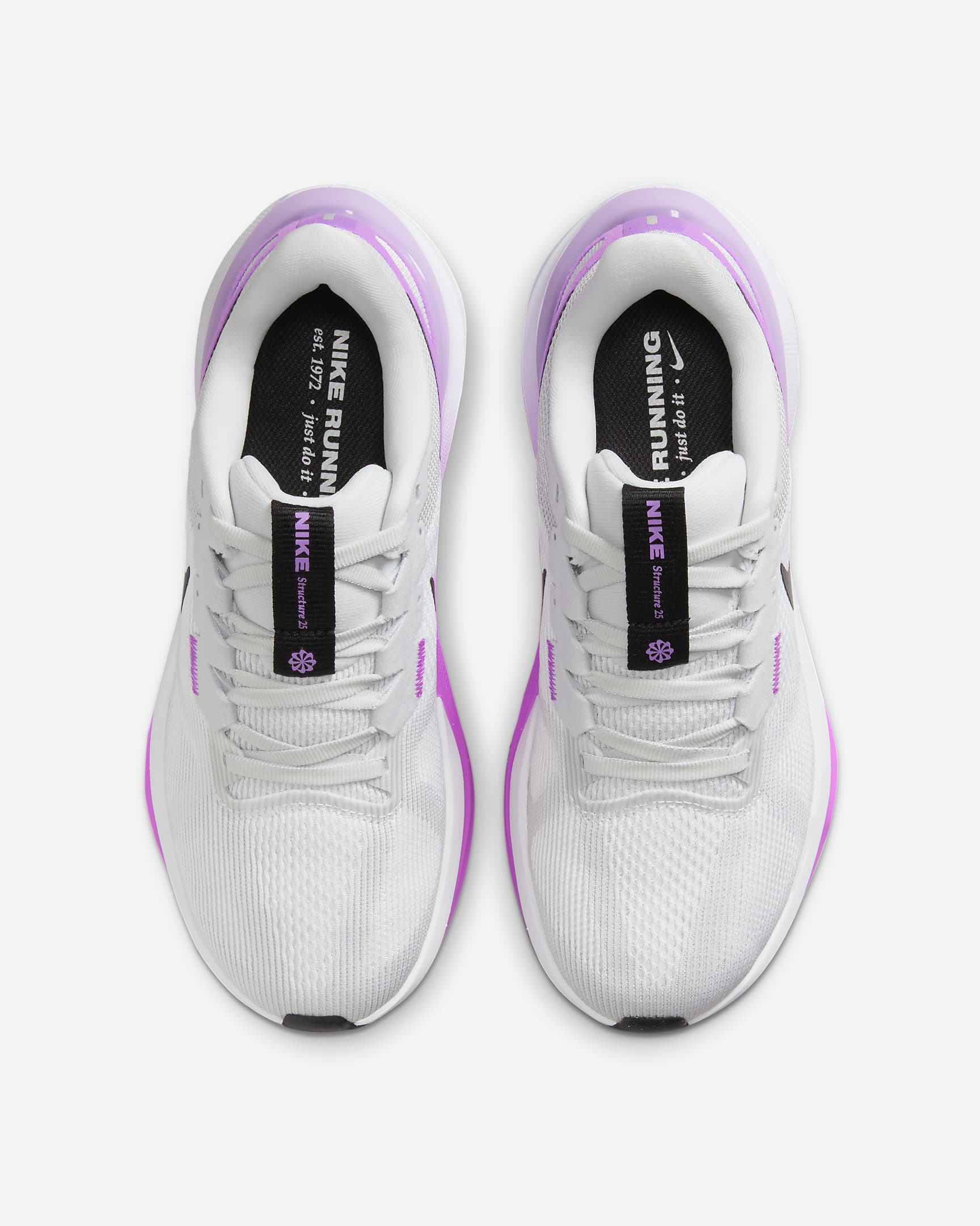Nike Structure 25 Women's Road Running Shoes - White/Pure Platinum/Fuchsia Dream/Black