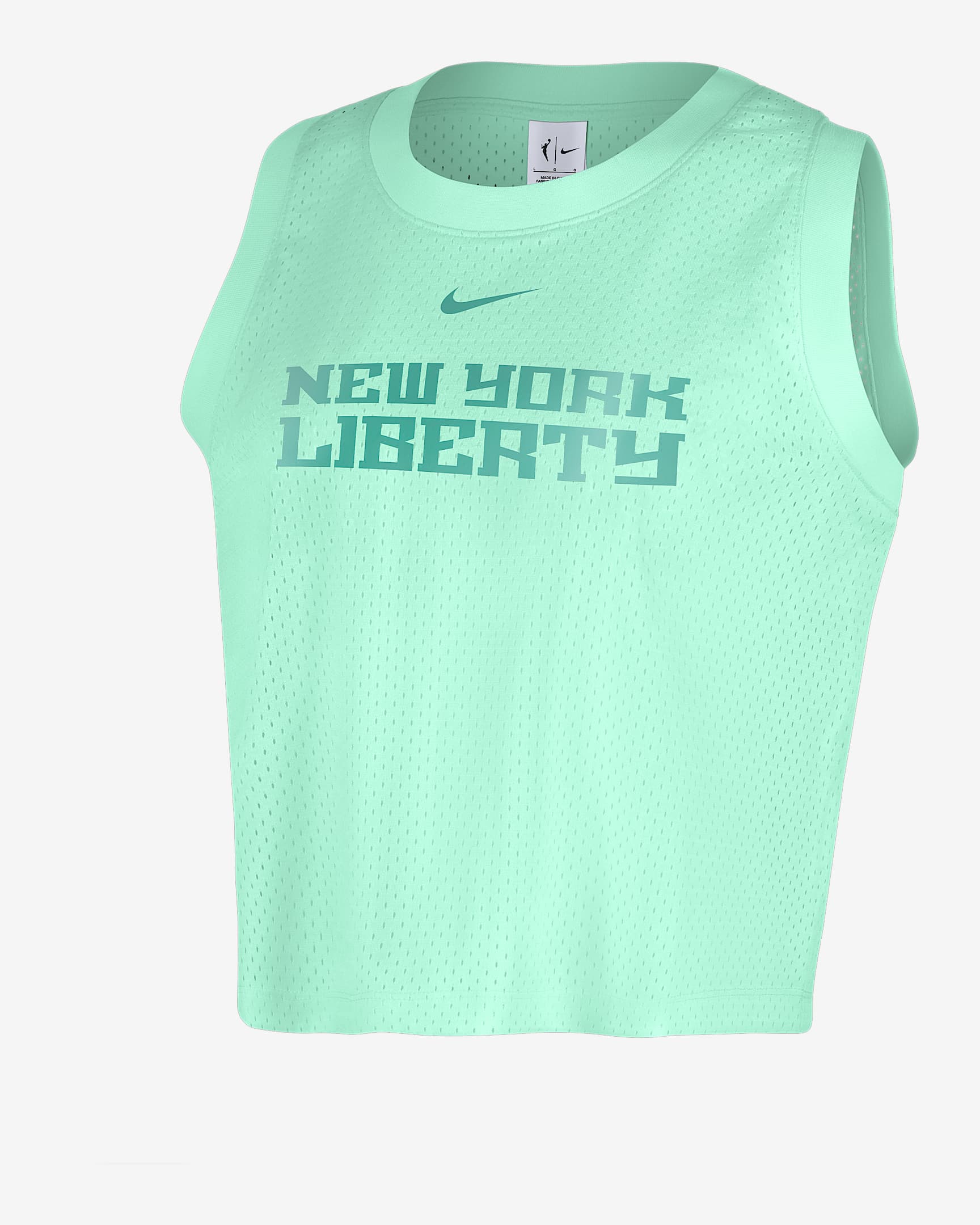 Camiseta de tirantes Nike de malla de la WNBA para mujer New York Liberty - Espuma menta/Menta