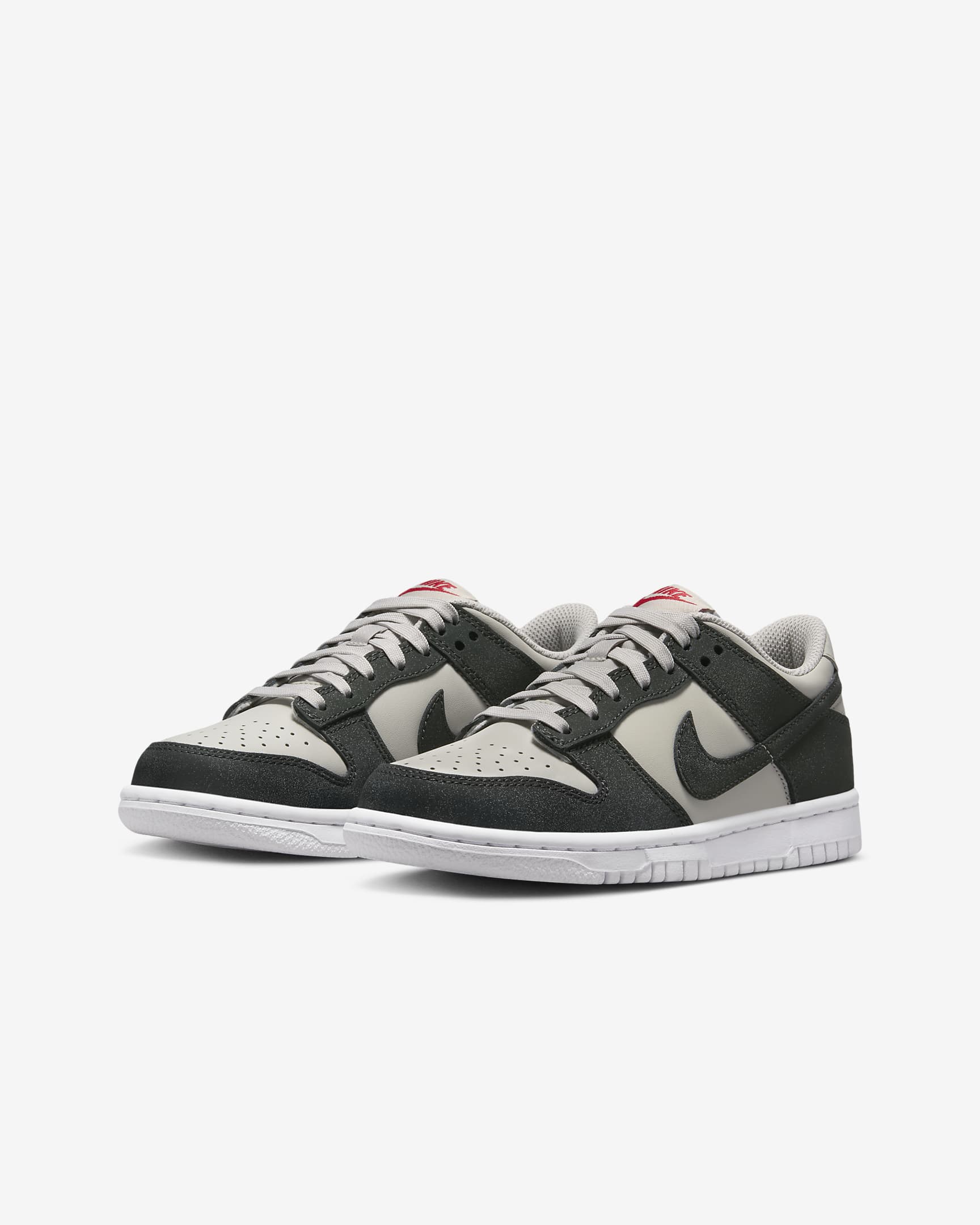 Nike Dunk Low Older Kids' Shoes - Light Iron Ore/White/Gym Red/Anthracite