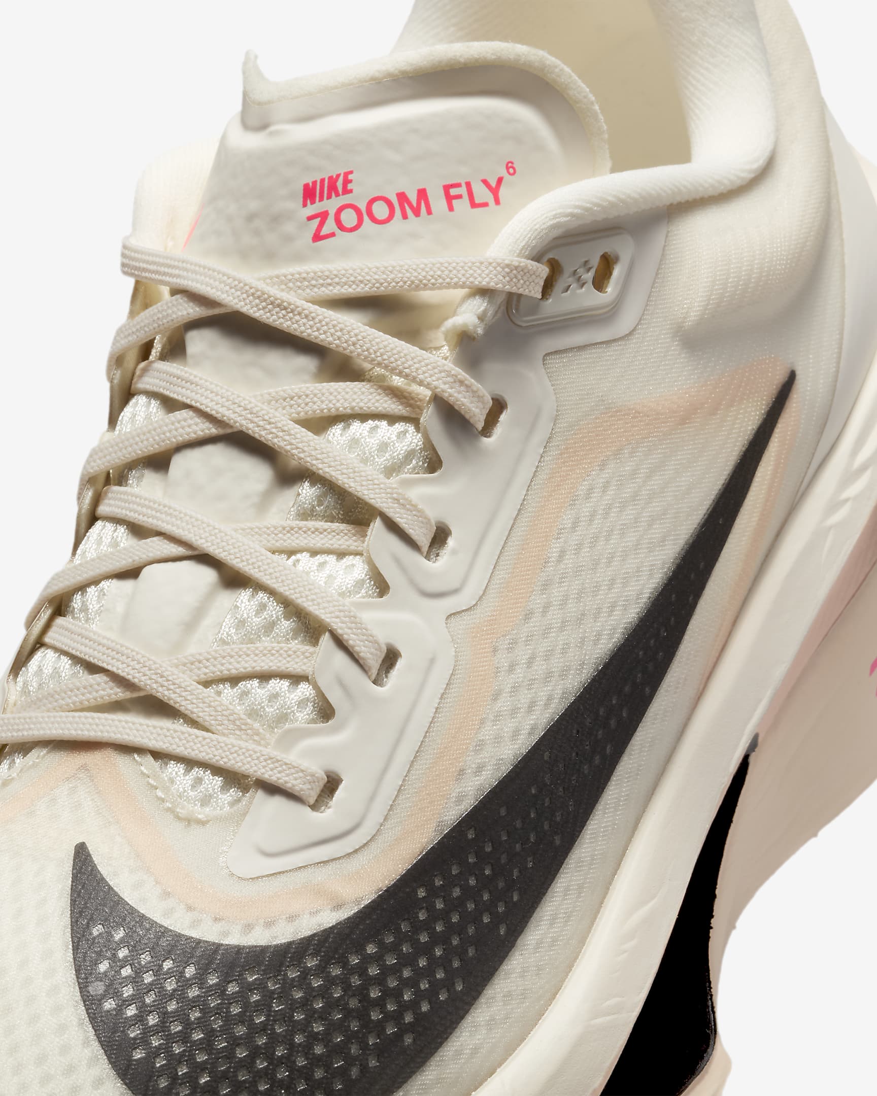 Nike Zoom Fly 6 női országúti futócipő - Pale Ivory/Crimson Tint/Sail/Fekete