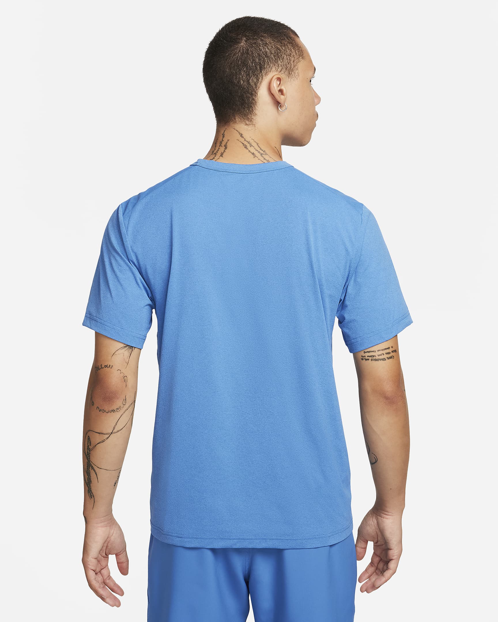 Haut à manches courtes anti-UV Dri-FIT Nike Hyverse pour homme - Star Blue/Noir