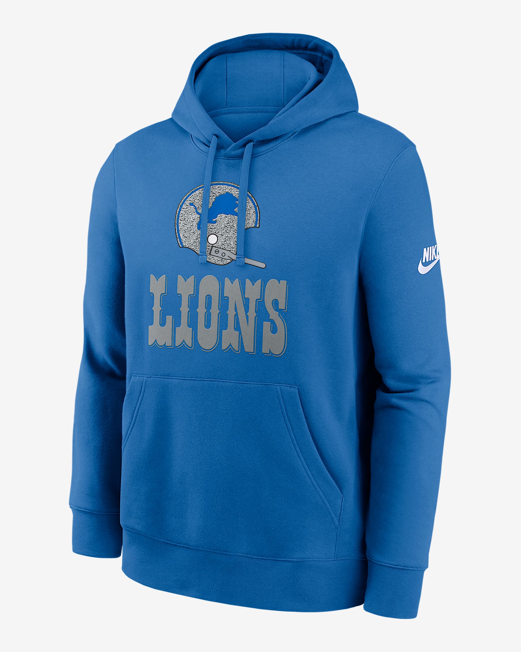 Sudadera con gorro sin cierre Nike de la NFL para hombre Detroit Lions Best Season Rewind Club - Royal