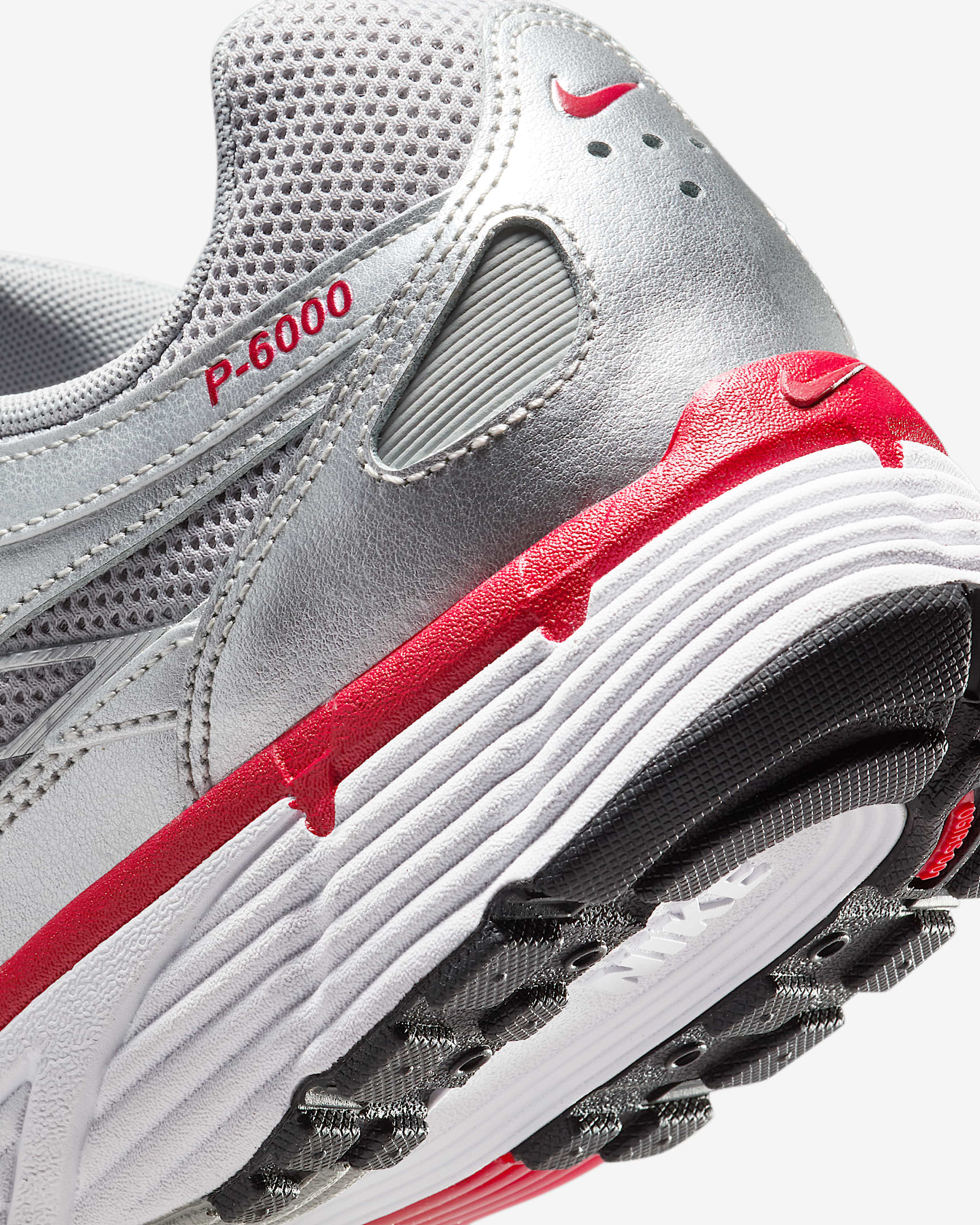 Nike P-6000 Shoes - Metallic Silver/Flat Silver/Cool Grey/Gym Red