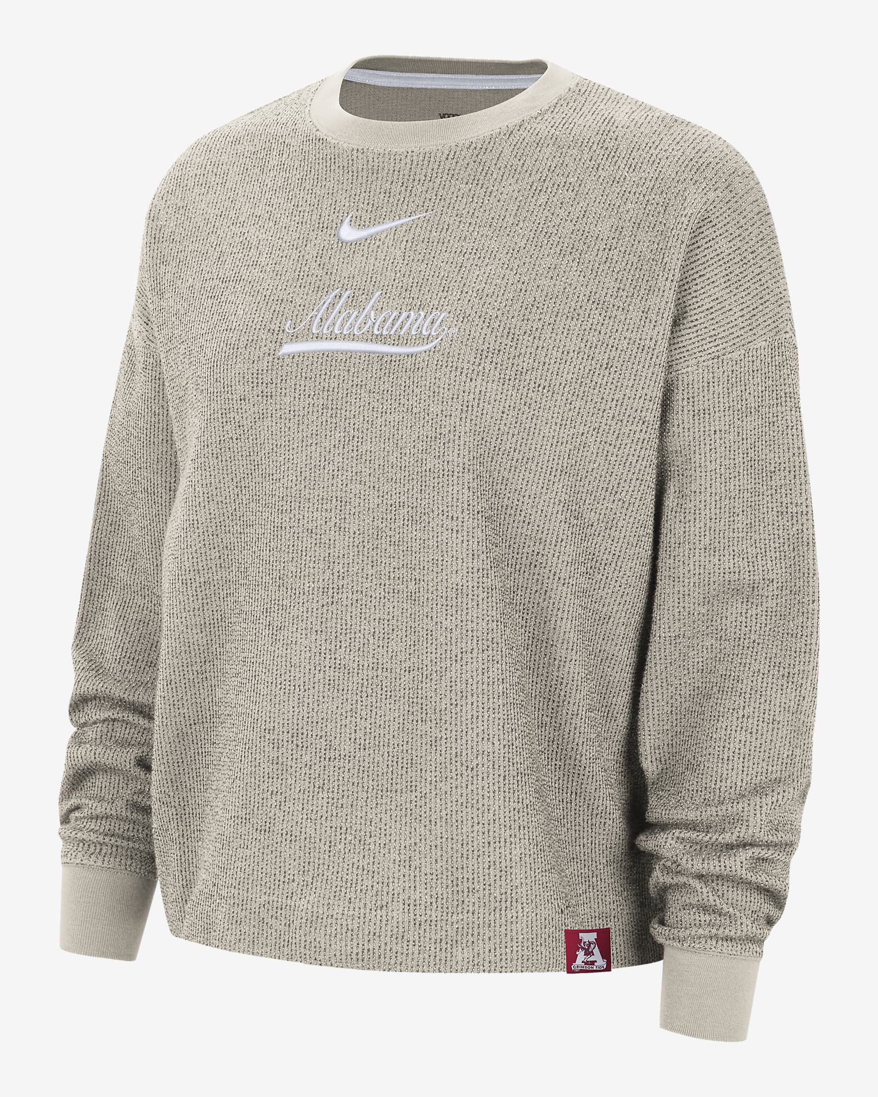 Alabama Women's Nike Yoga College Sweatshirt - Cream II/Team Crimson