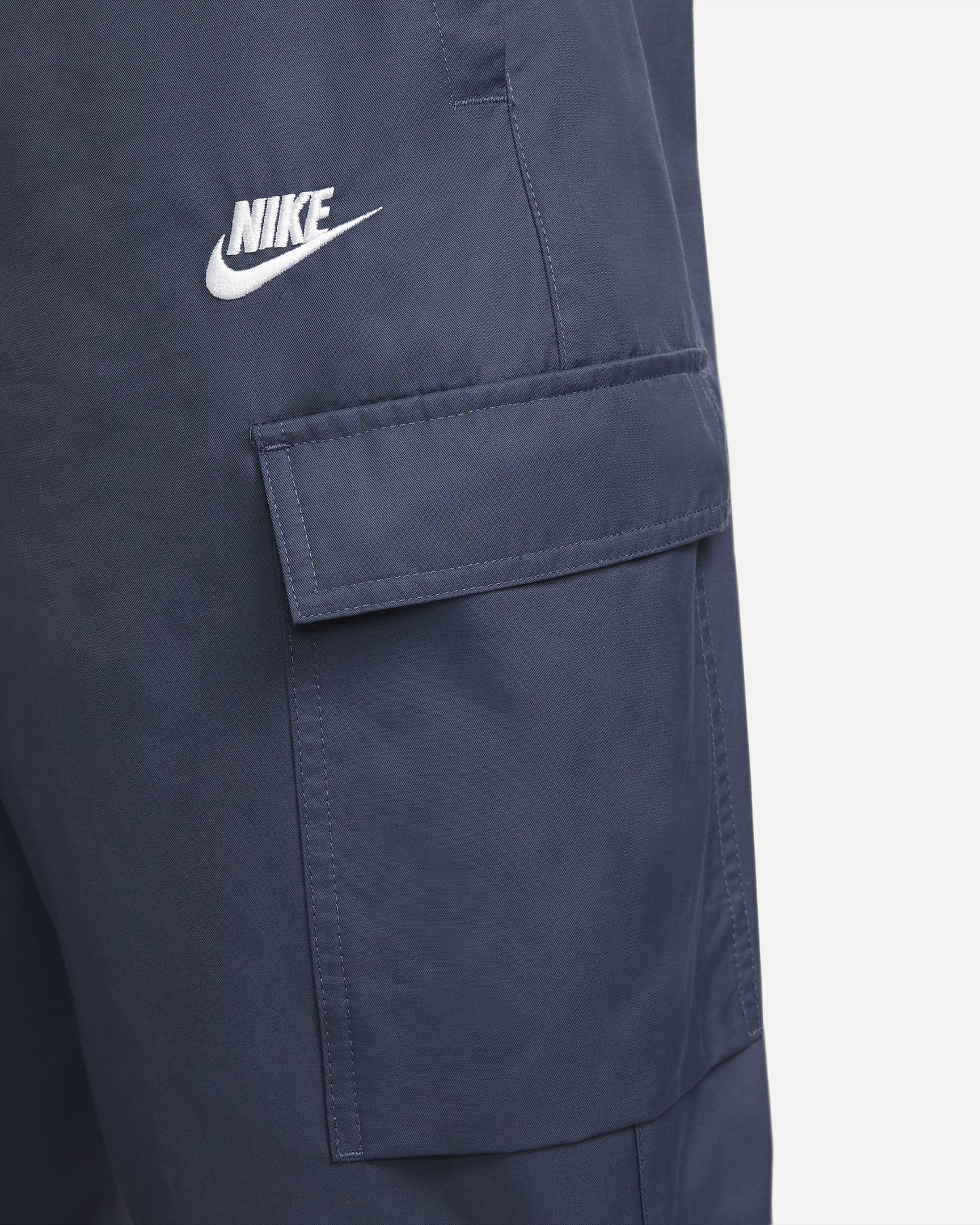 Vævede Nike Sportswear Repeat-bukser til mænd - Thunder Blue/hvid