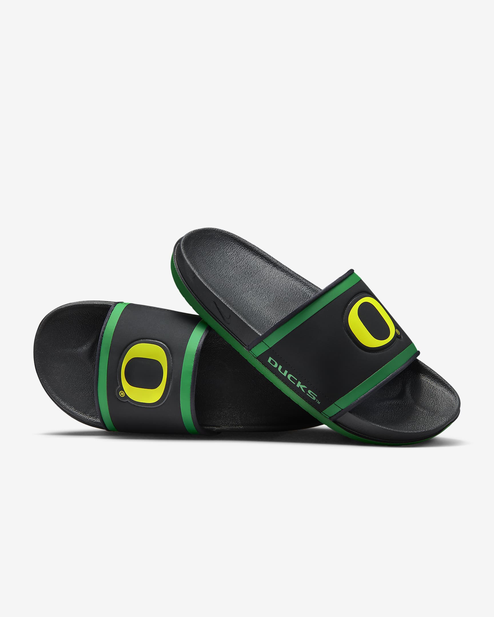 Chancla Nike Offcourt (Oregon) - Negro/Verde manzana/Amarillo strike