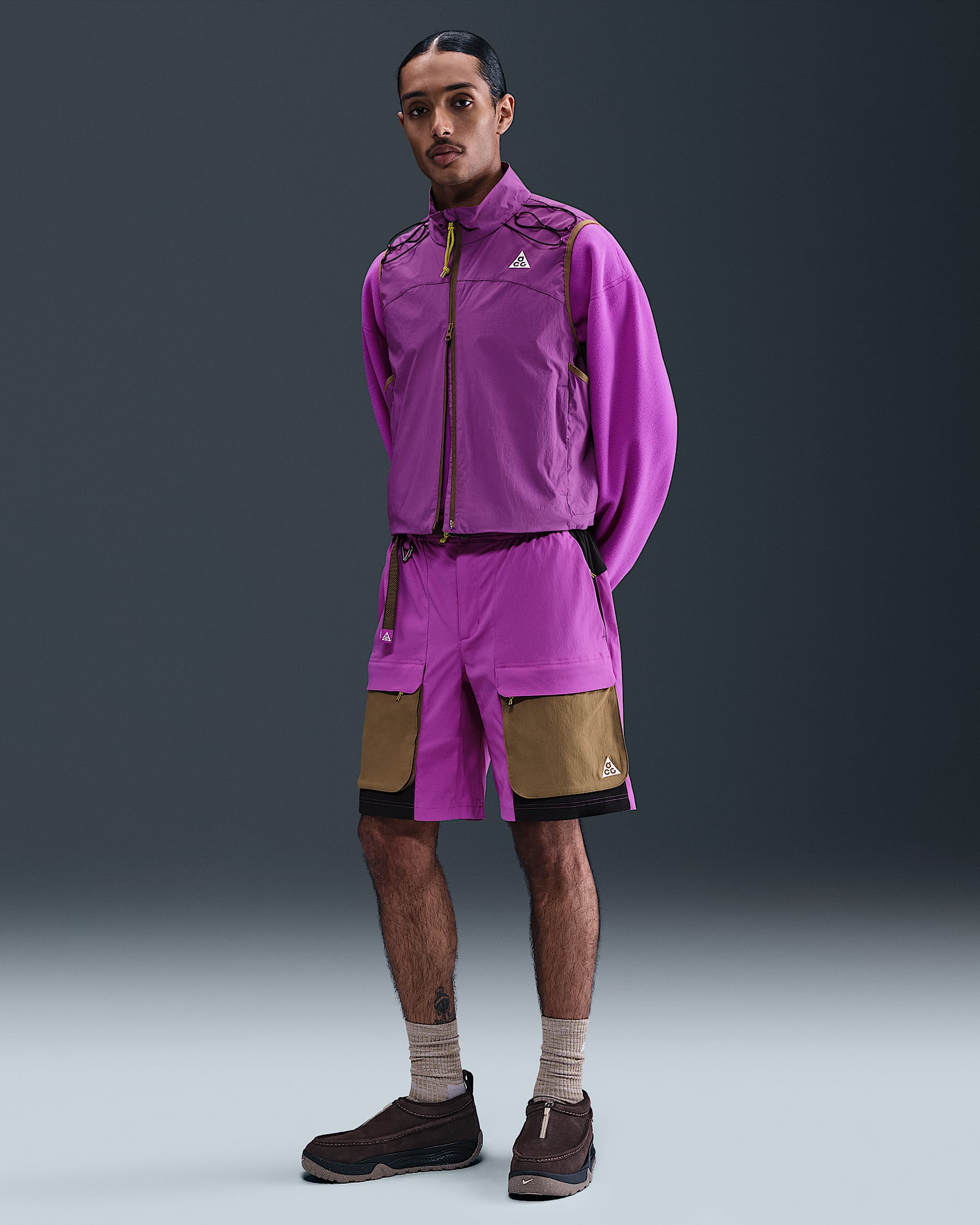 Nike ACG 'Smith Summit' Men's Cargo Shorts - Vivid Purple/Mosswood Brown/Black/Summit White