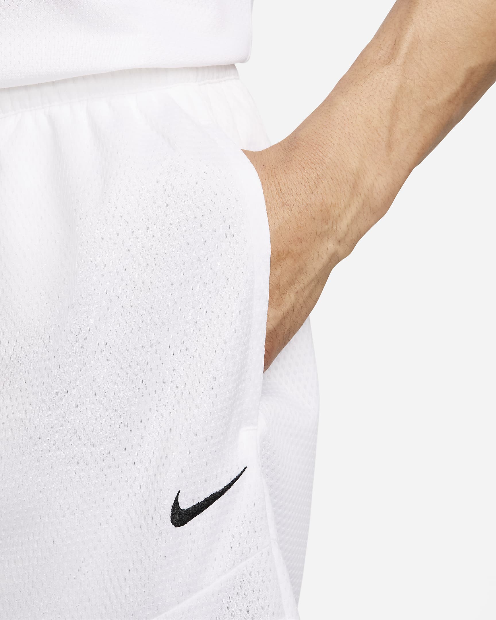 Ανδρικό σορτς μπάσκετ Dri-FIT Nike Icon 20 cm - Λευκό/Λευκό/Λευκό/Μαύρο