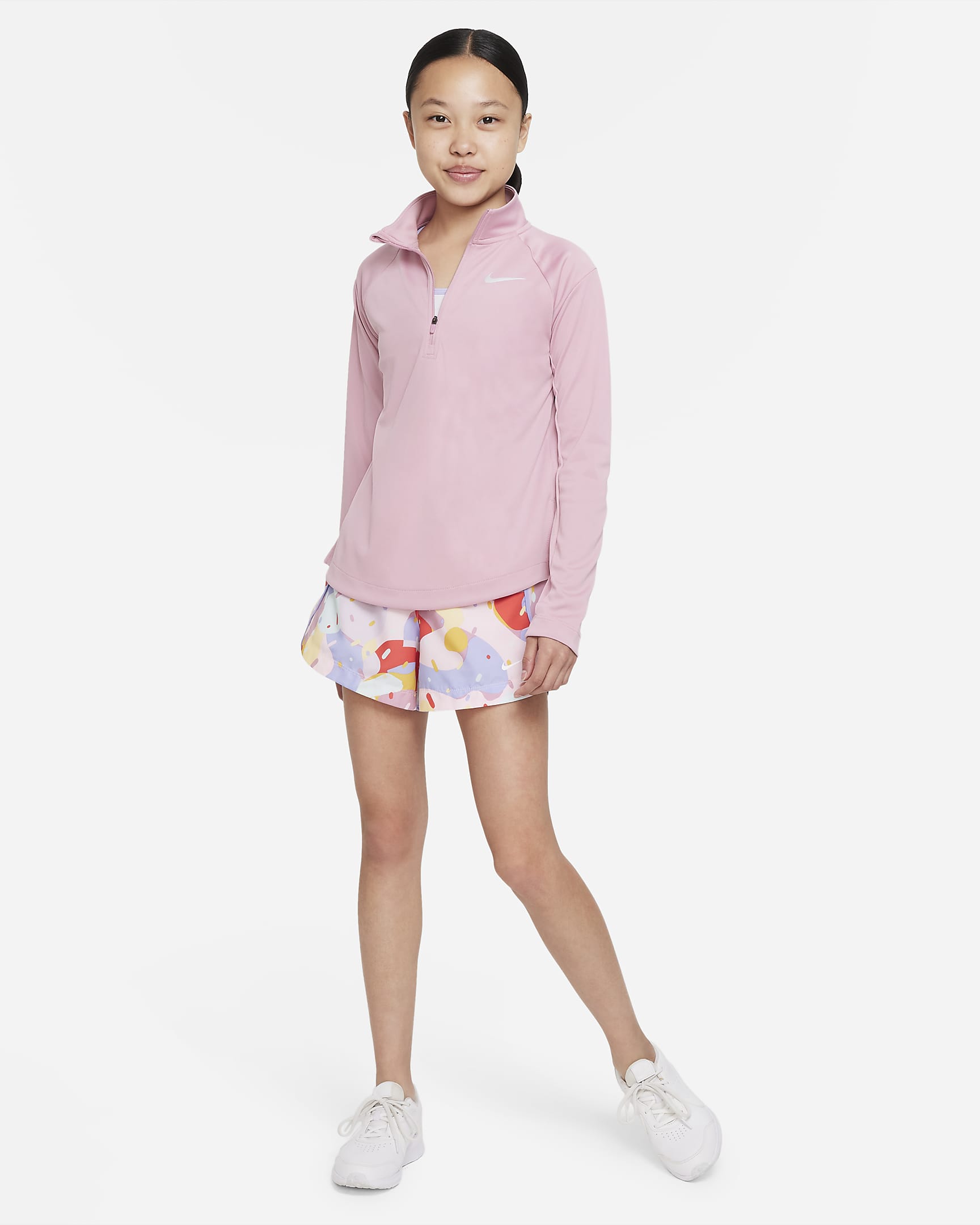 Nike Dri-FIT Big Kids' (Girls') Long-Sleeve Running Top - Elemental Pink