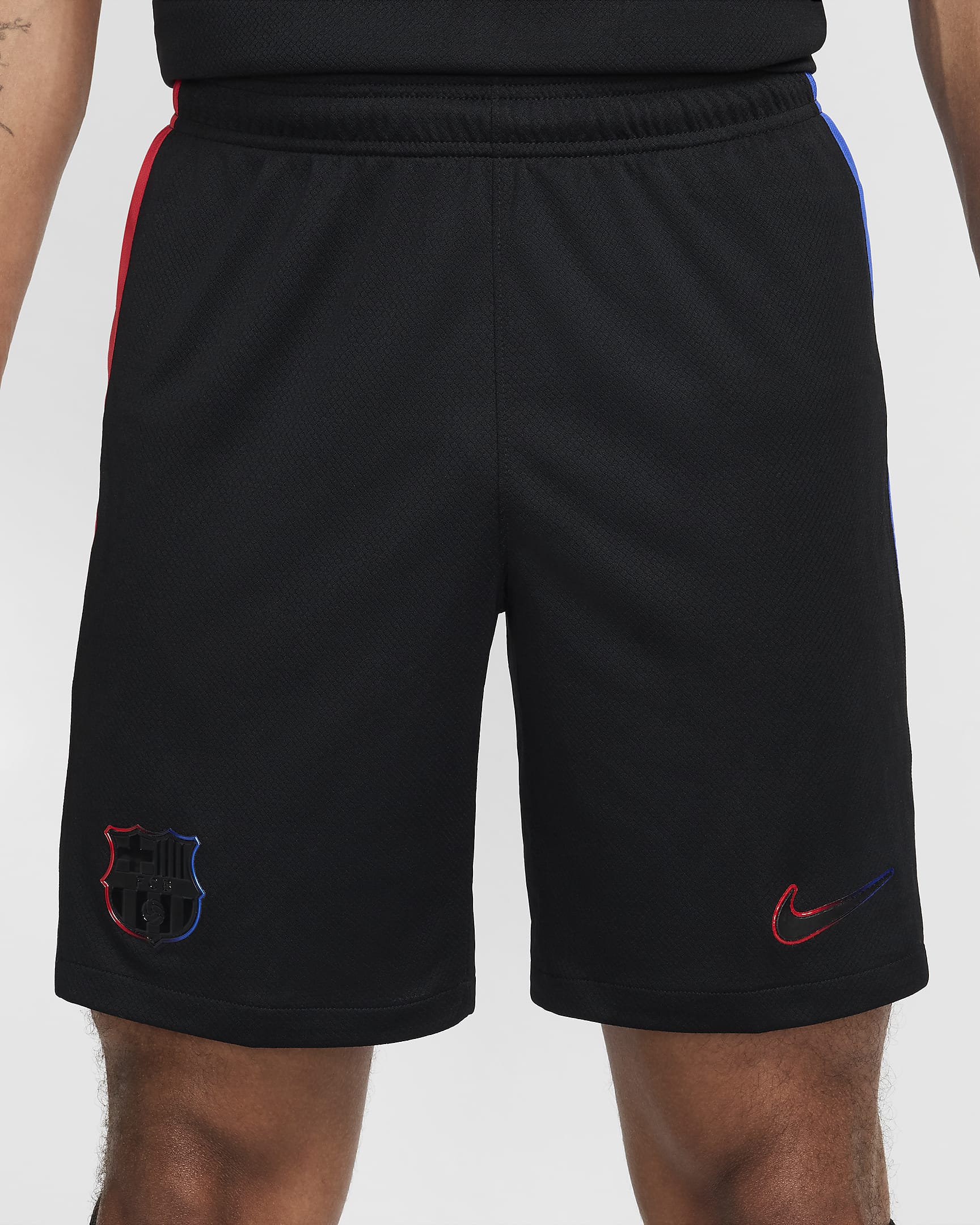 F.C. Barcelona 2024/25 Stadium Away Men's Nike Dri-FIT Football Replica Shorts - Black/University Red/Hyper Royal/Black