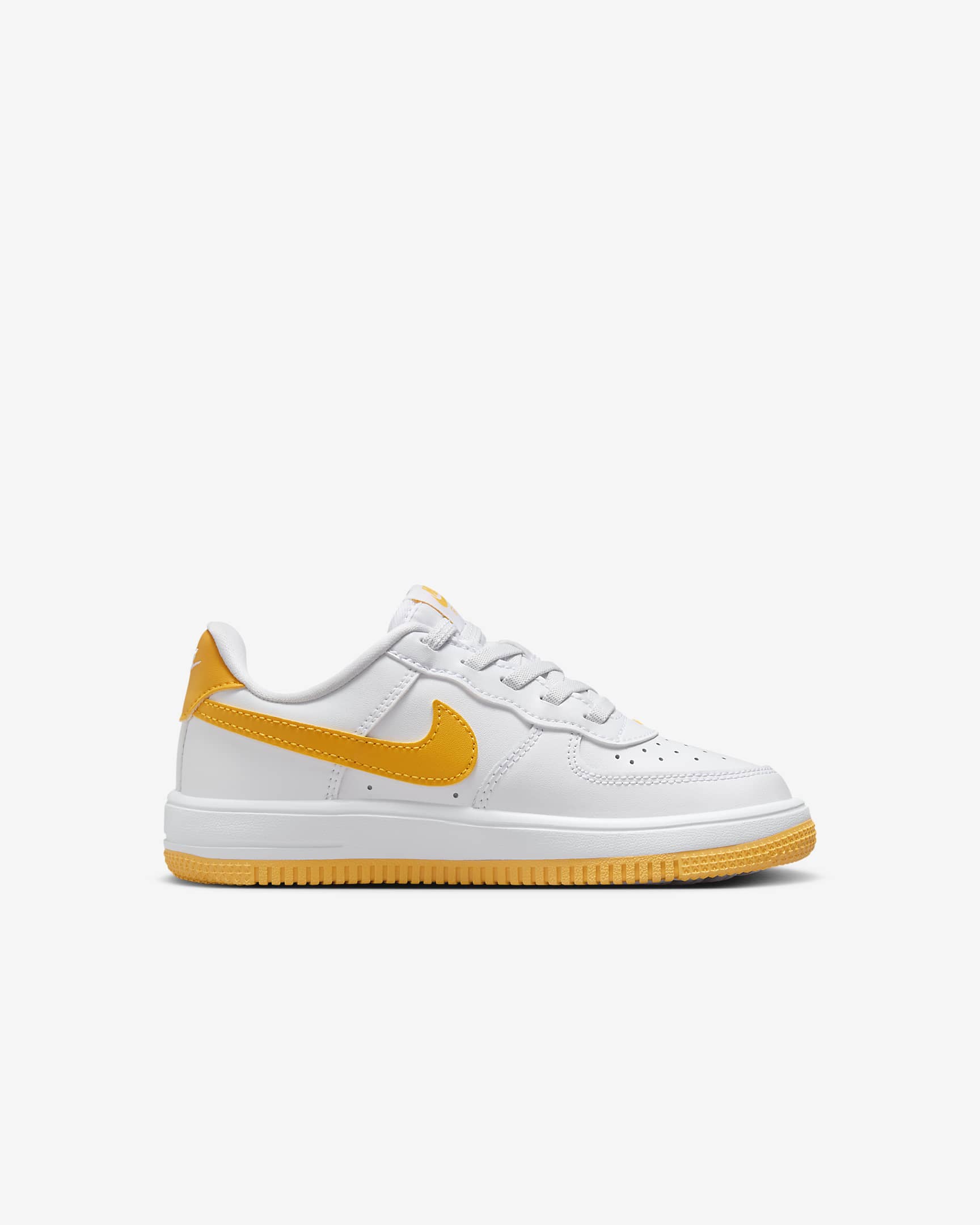 Nike Force 1 Low EasyOn Younger Kids' Shoes - White/White/University Gold