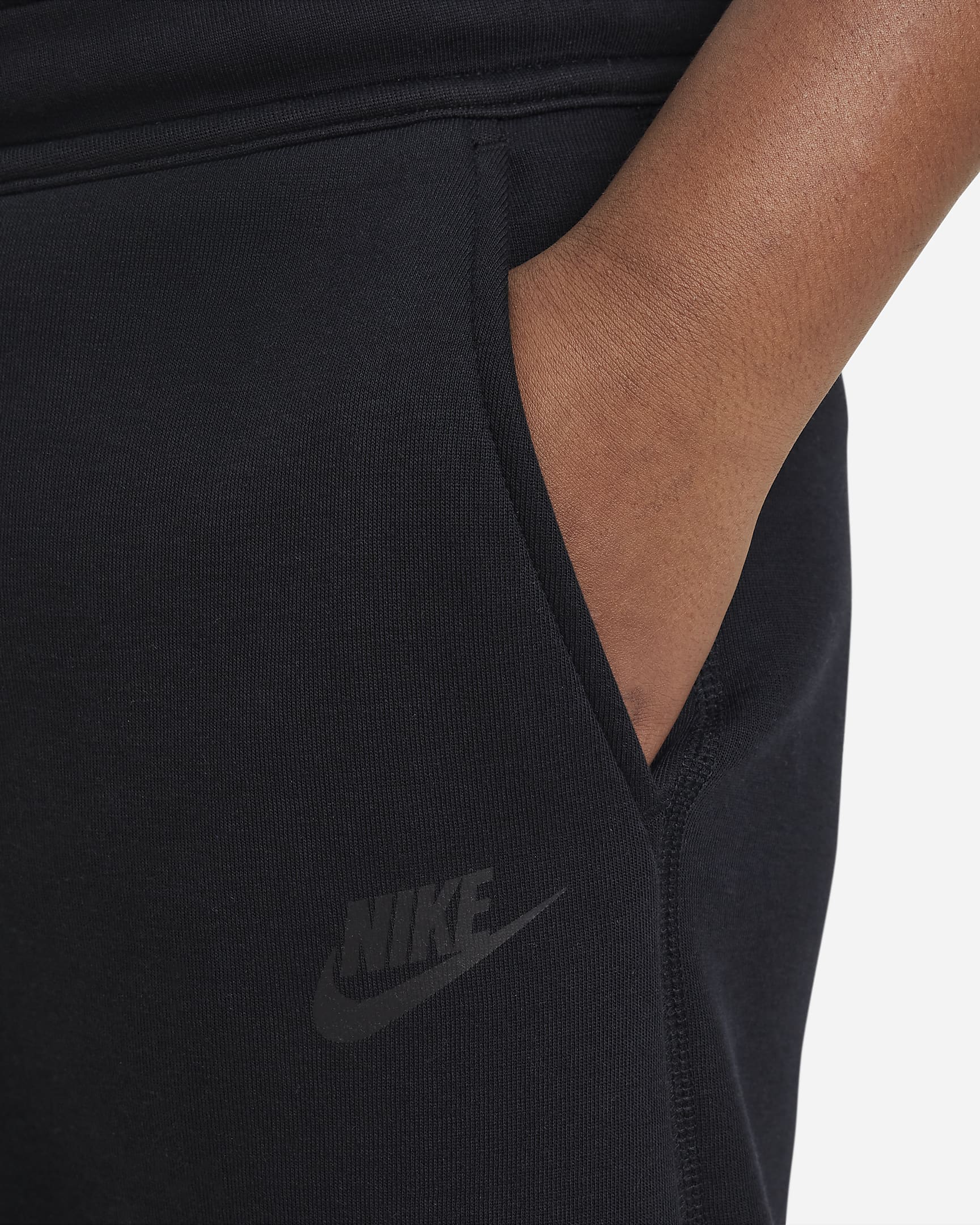 Nike Sportswear Tech Fleece Older Kids' (Boys') Trousers (Extended Size) - Black/Black/Black