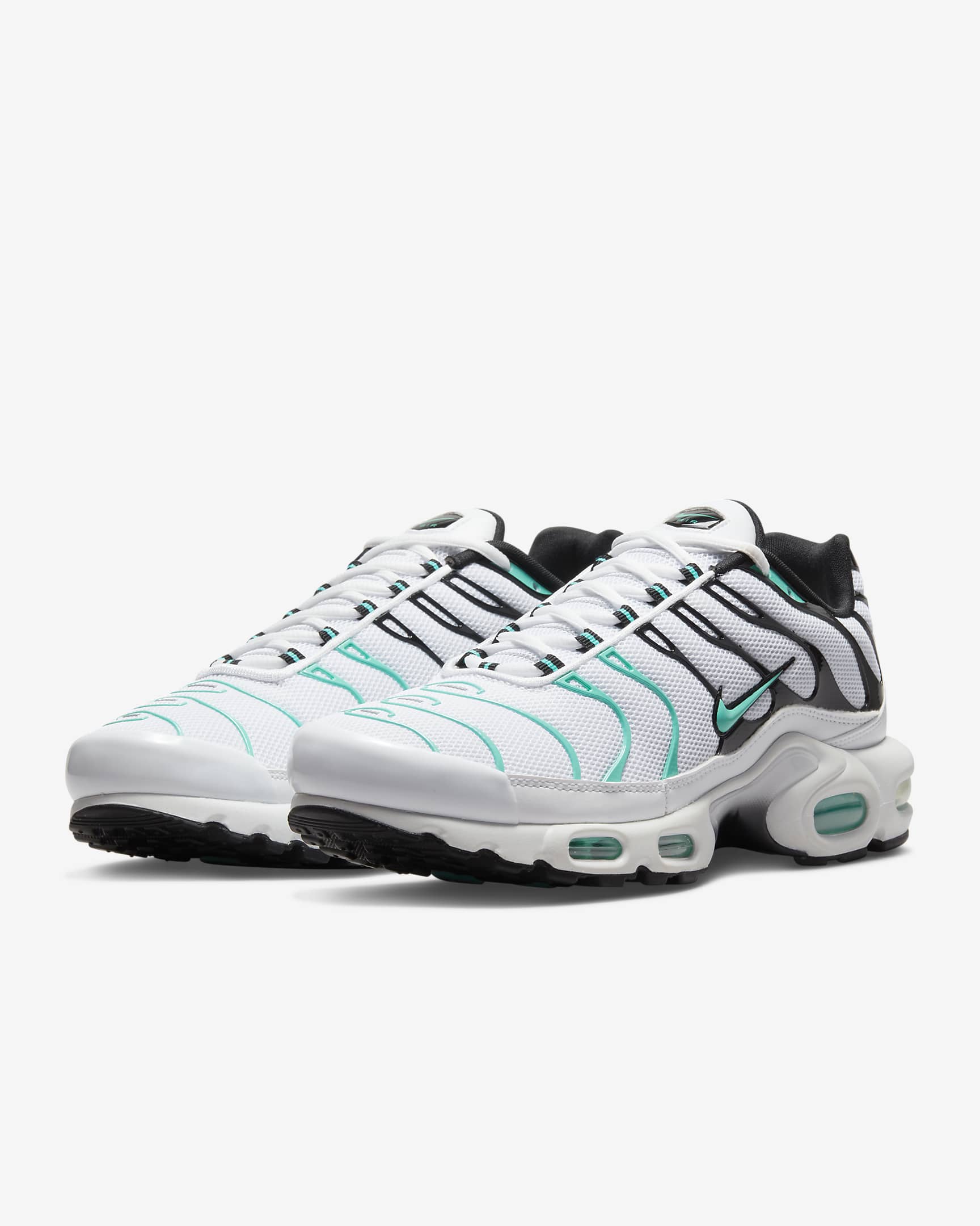 รองเท้าผู้ชาย Nike Air Max Plus - ขาว/ดำ/Reflect Silver/Hyper Jade