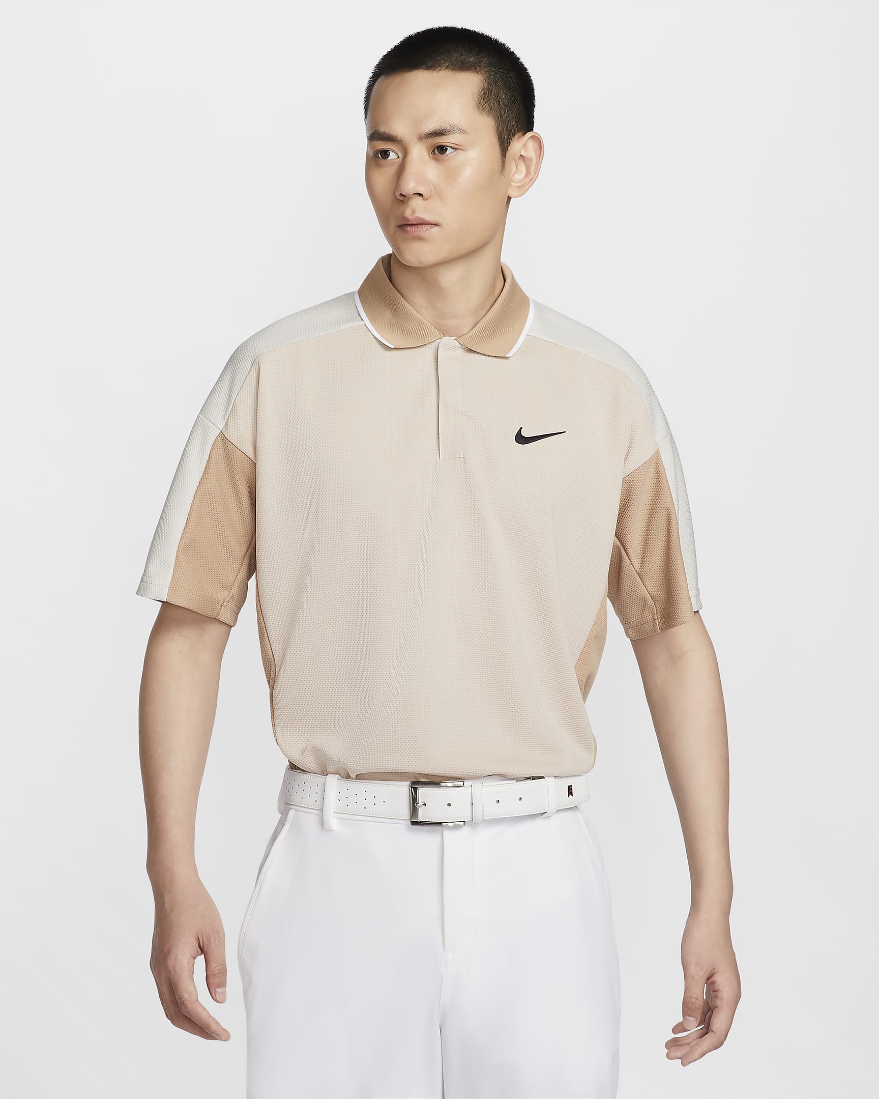 Nike Golf Club Men's Dri-FIT Golf Polo - Sand Drift/Light Bone/Hemp/Black