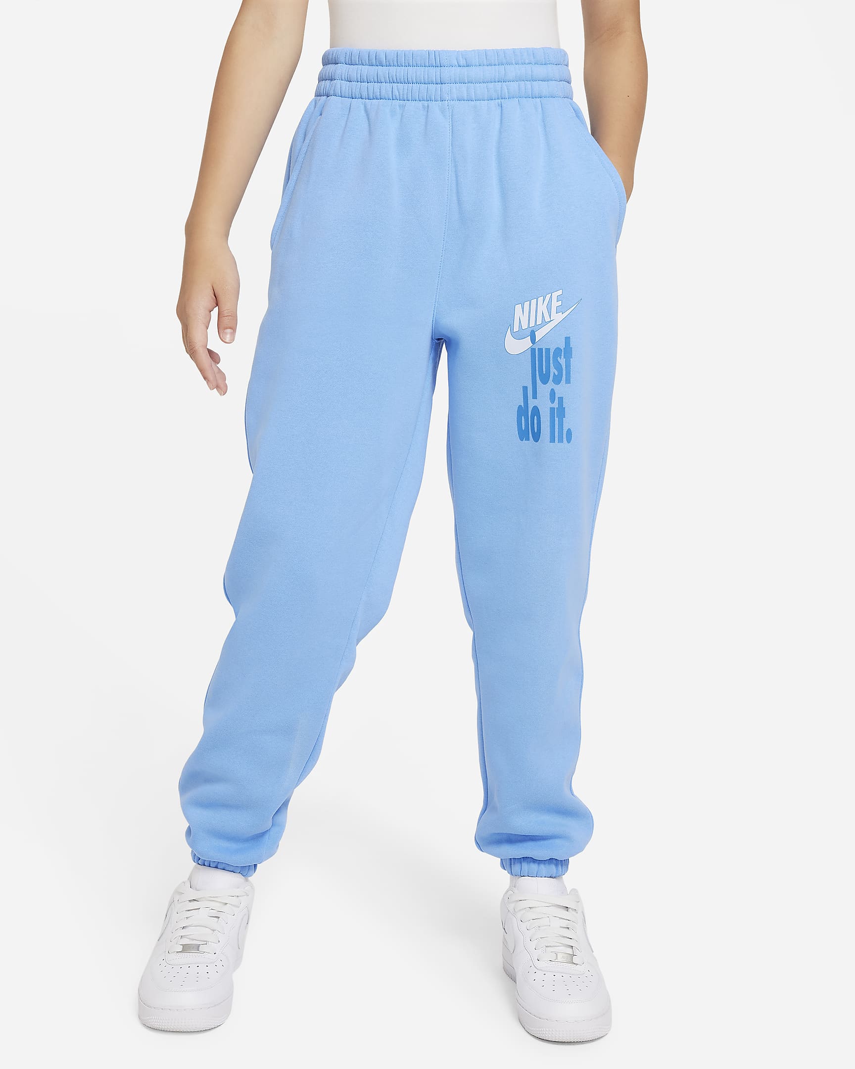 Nike Sportswear Club Fleece Big Kids' (Girls') Pants - University Blue/Blue Tint