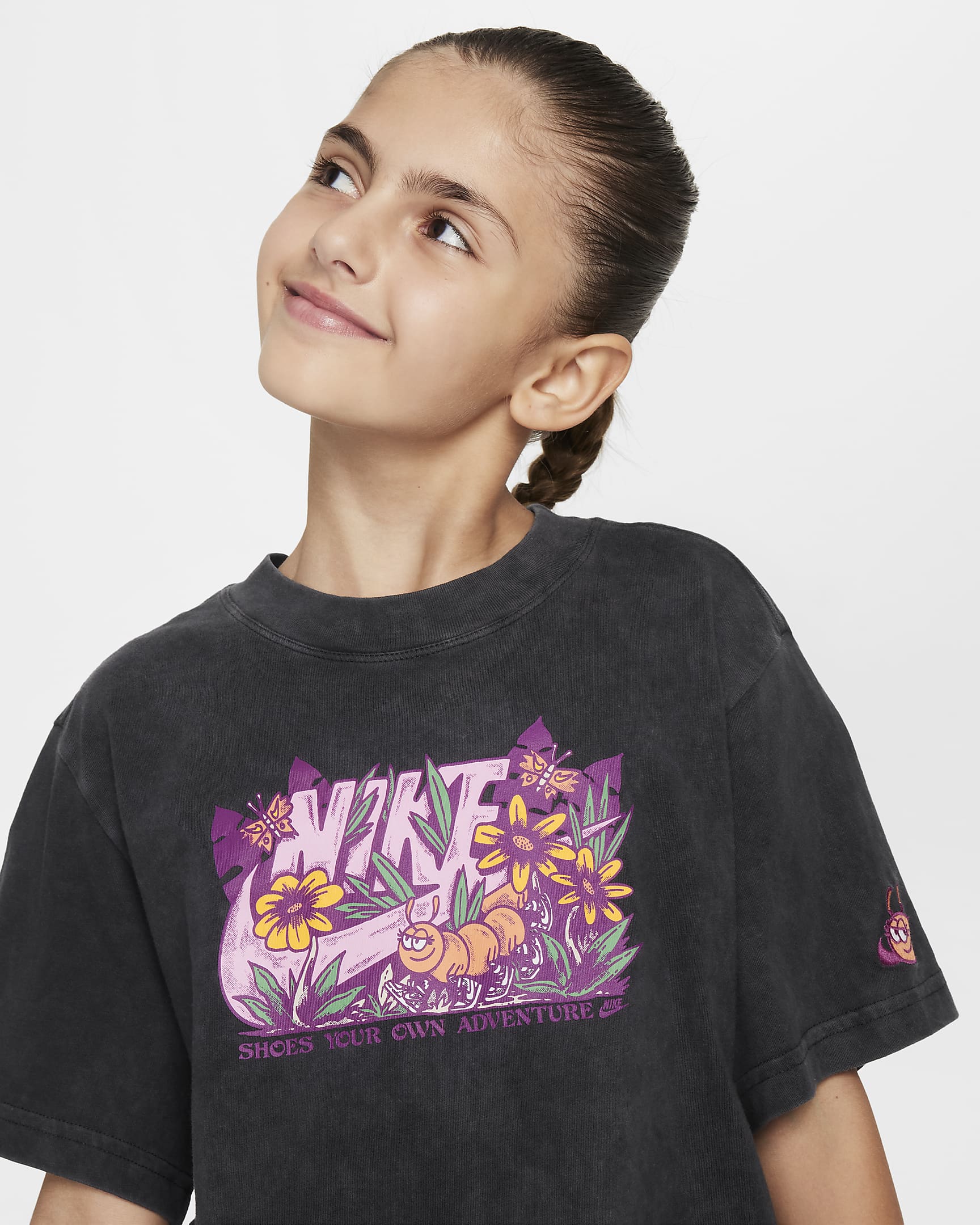 Playera para niña talla grande Nike Sportswear - Negro