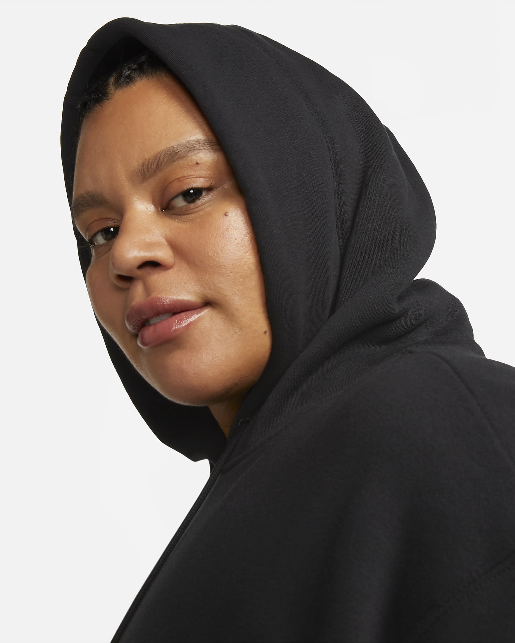 Sweat à capuche oversize Nike Sportswear Phoenix Fleece pour femme (grande taille) - Noir/Sail