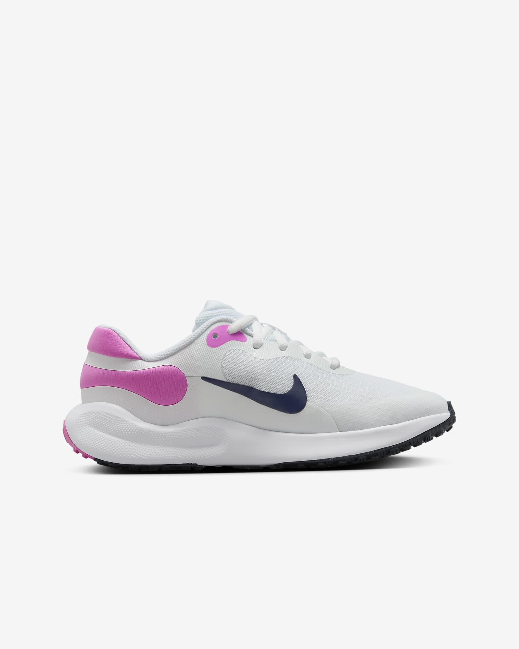 Nike Revolution 7 løpesko til store barn - Hvit/Playful Pink/Midnight Navy