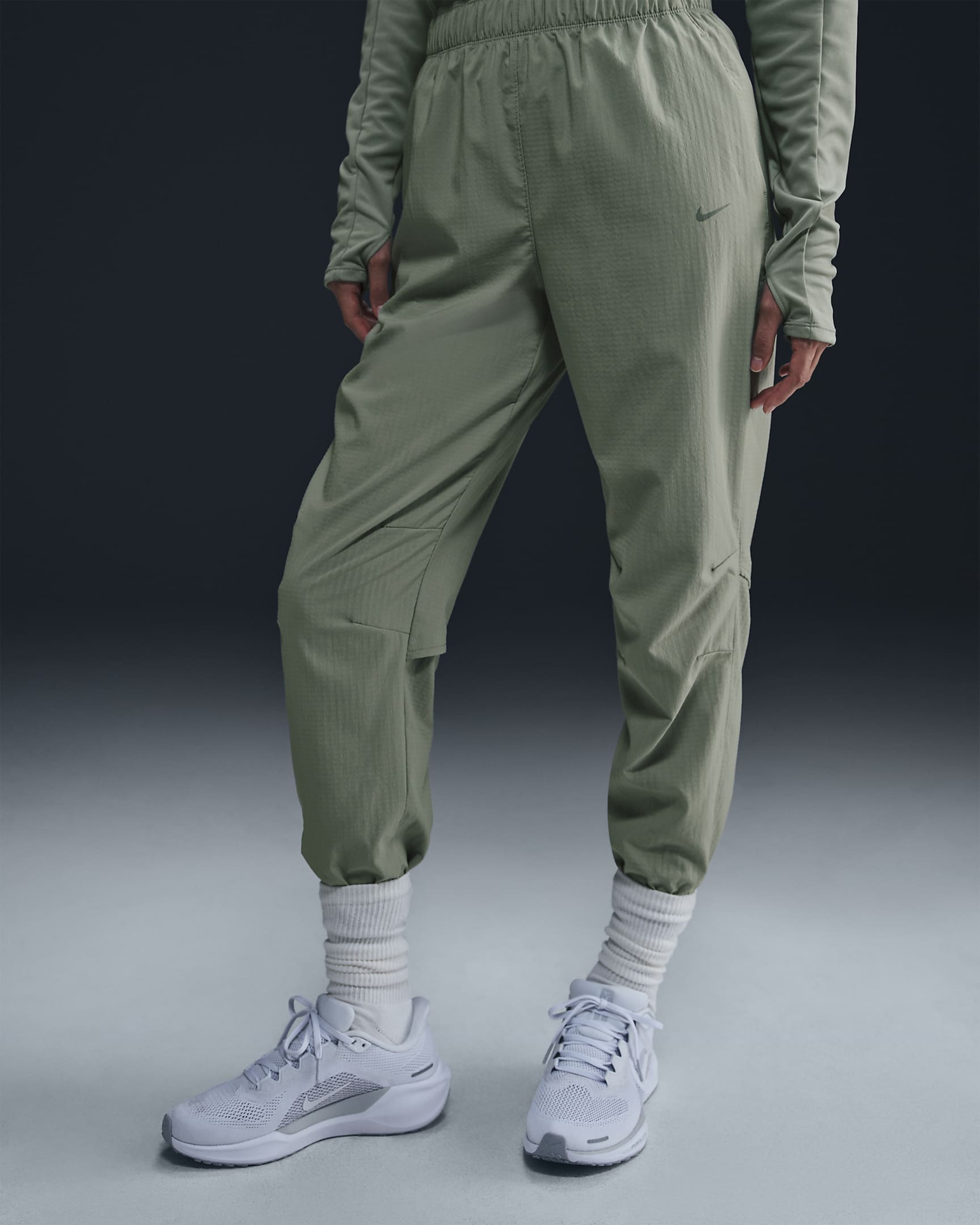 Nike Dri-FIT Fast Women's Mid-Rise 7/8 Warm-Up Running Trousers - Jade Horizon