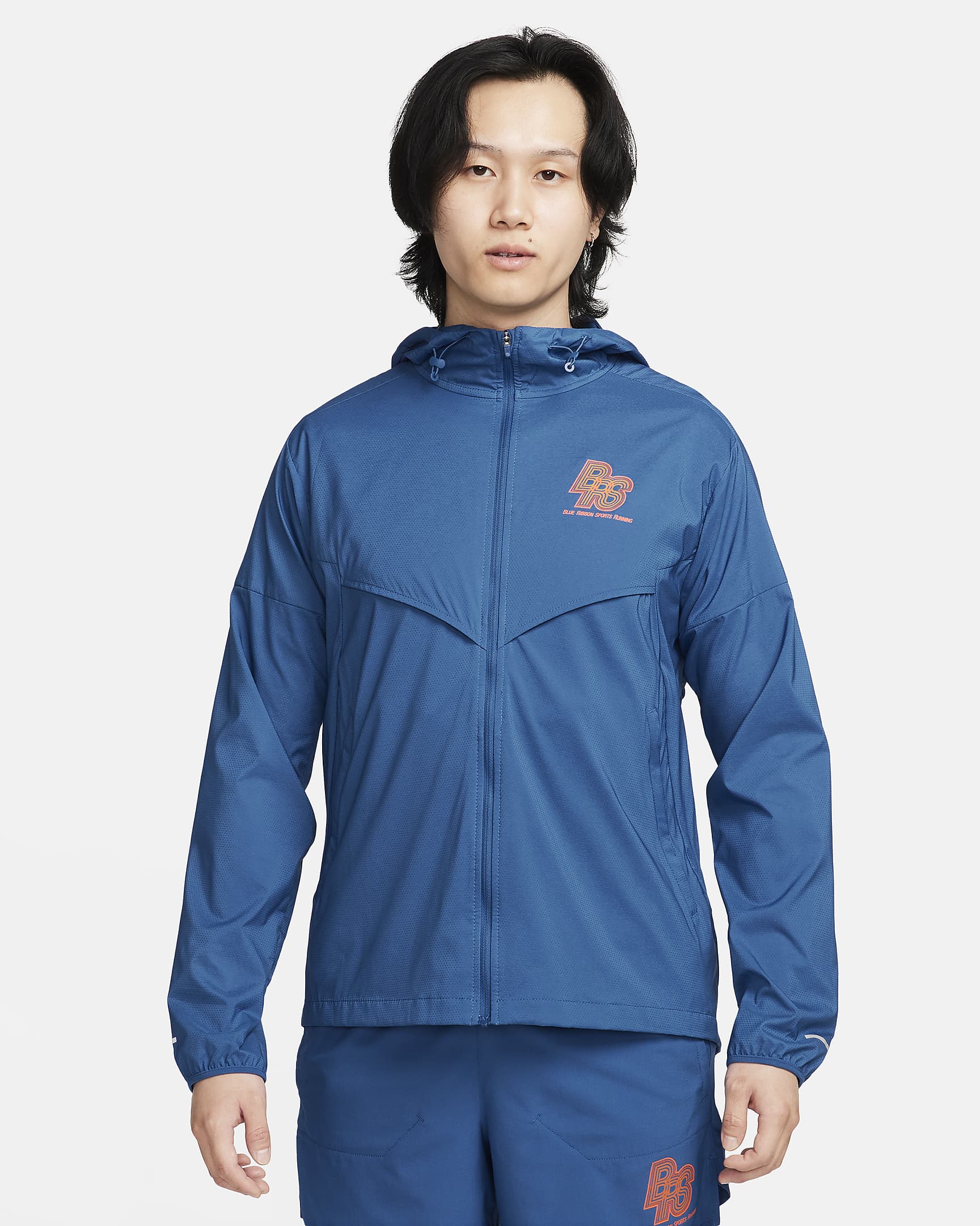 Nike Windrunner Running Energy Men's Repel Running Jacket - Court Blue/Court Blue/Safety Orange