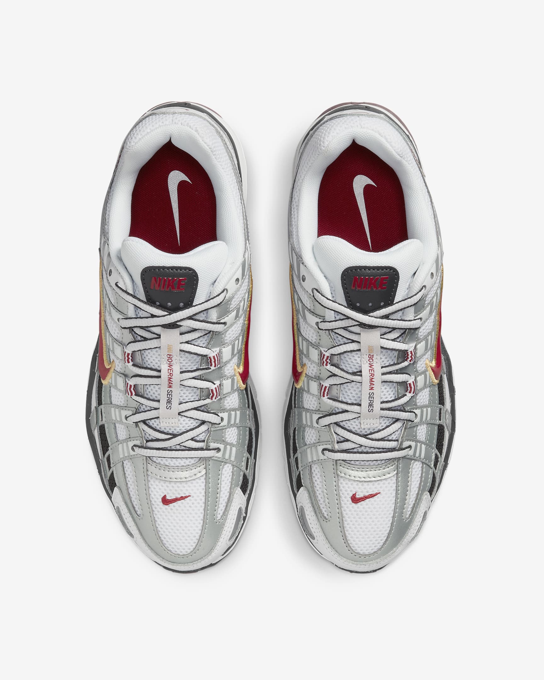 Nike P-6000 Shoes - White/Metallic Platinum/Dark Charcoal/Varsity Red