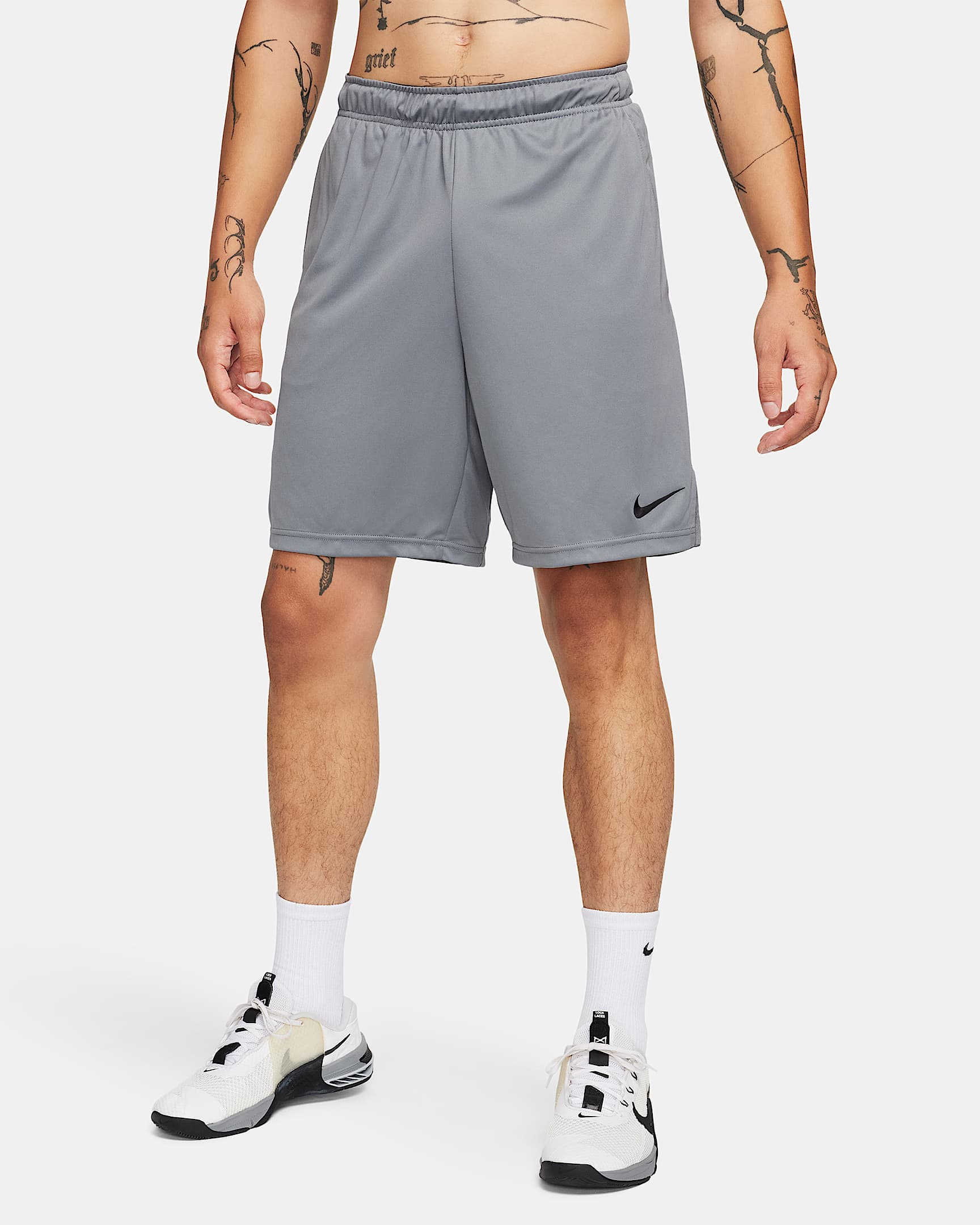 ナイキ Dri-FIT メンズ ニット トレーニングショートパンツ - スモークグレー/ブラック