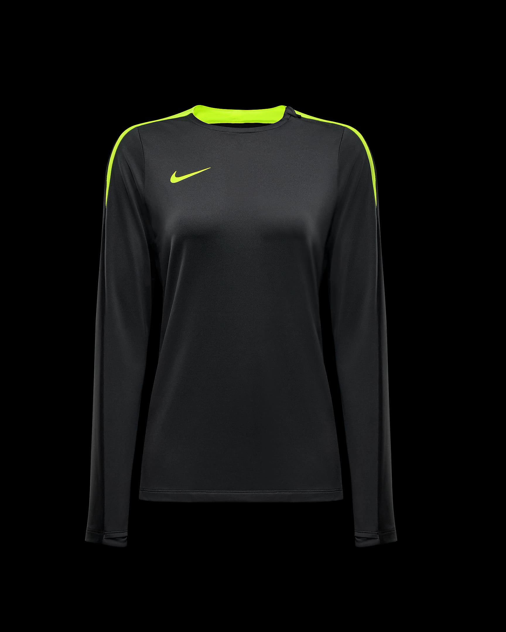 Strike Nike Dri-FIT-fodboldtrøje med rund hals til kvinder - Anthracite/Volt/sort/Volt