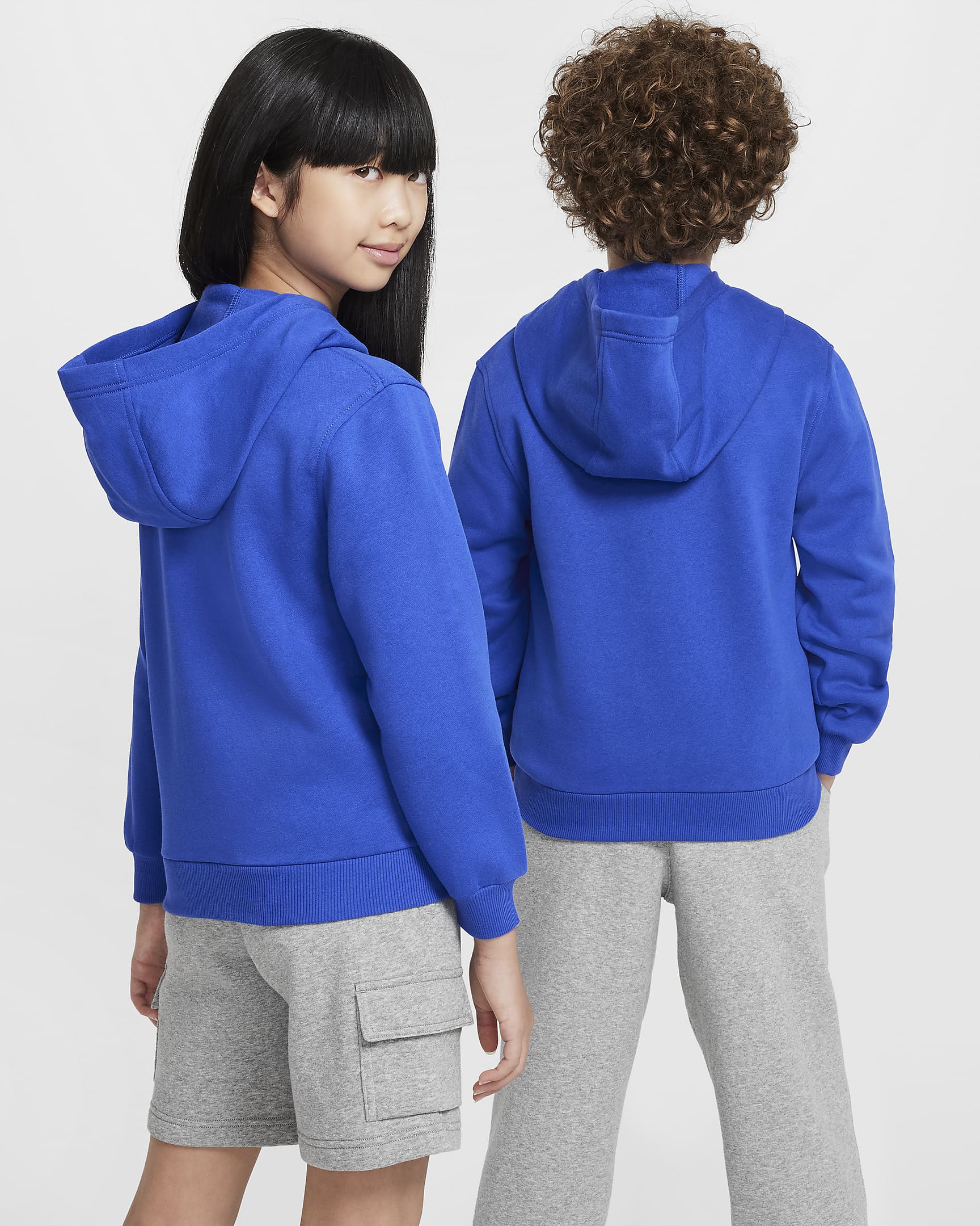 Hoodie pullover Nike Sportswear Club Fleece Júnior - Game Royal/Branco