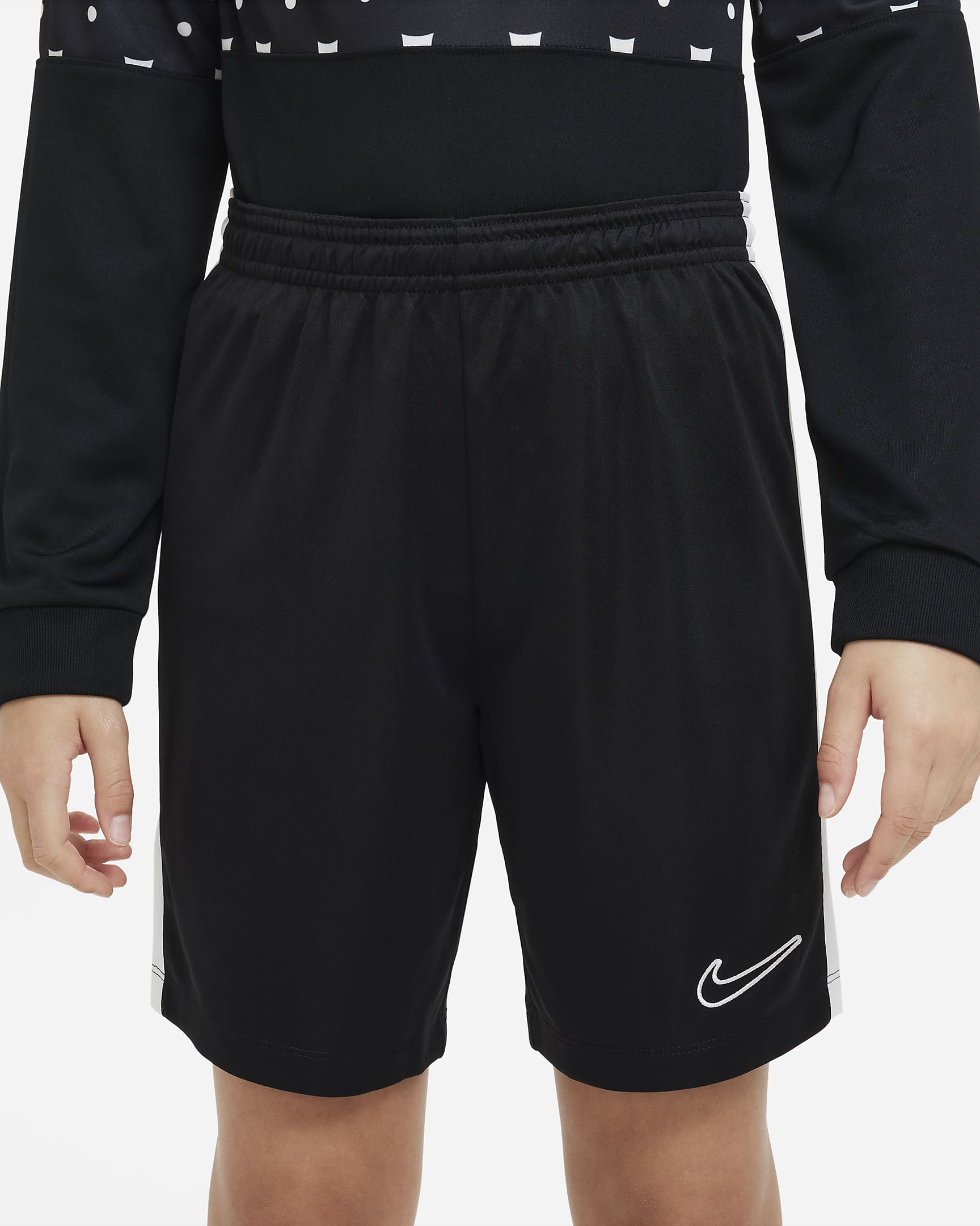 Calções de futebol Nike Dri-FIT Academy23 para criança - Preto/Branco/Preto/Branco