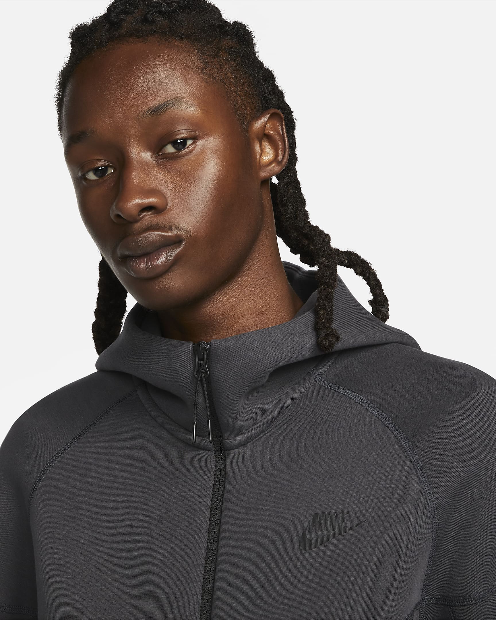 Męska bluza z kapturem i zamkiem na całej długości Nike Sportswear Tech Fleece Windrunner - Anthracite/Czerń