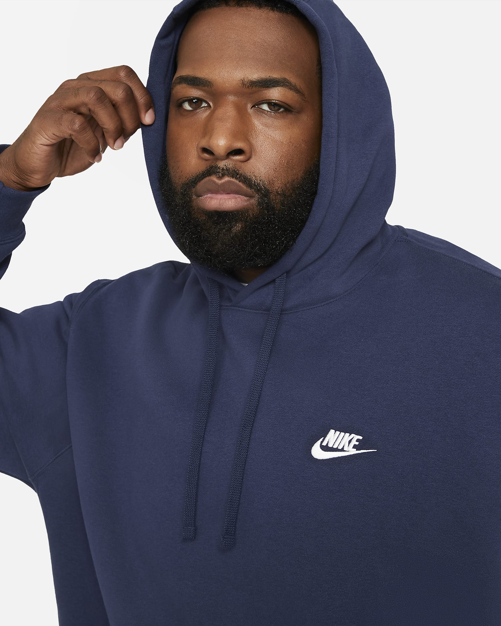 Sweat à capuche Nike Sportswear Club Fleece - Midnight Navy/Midnight Navy/Blanc