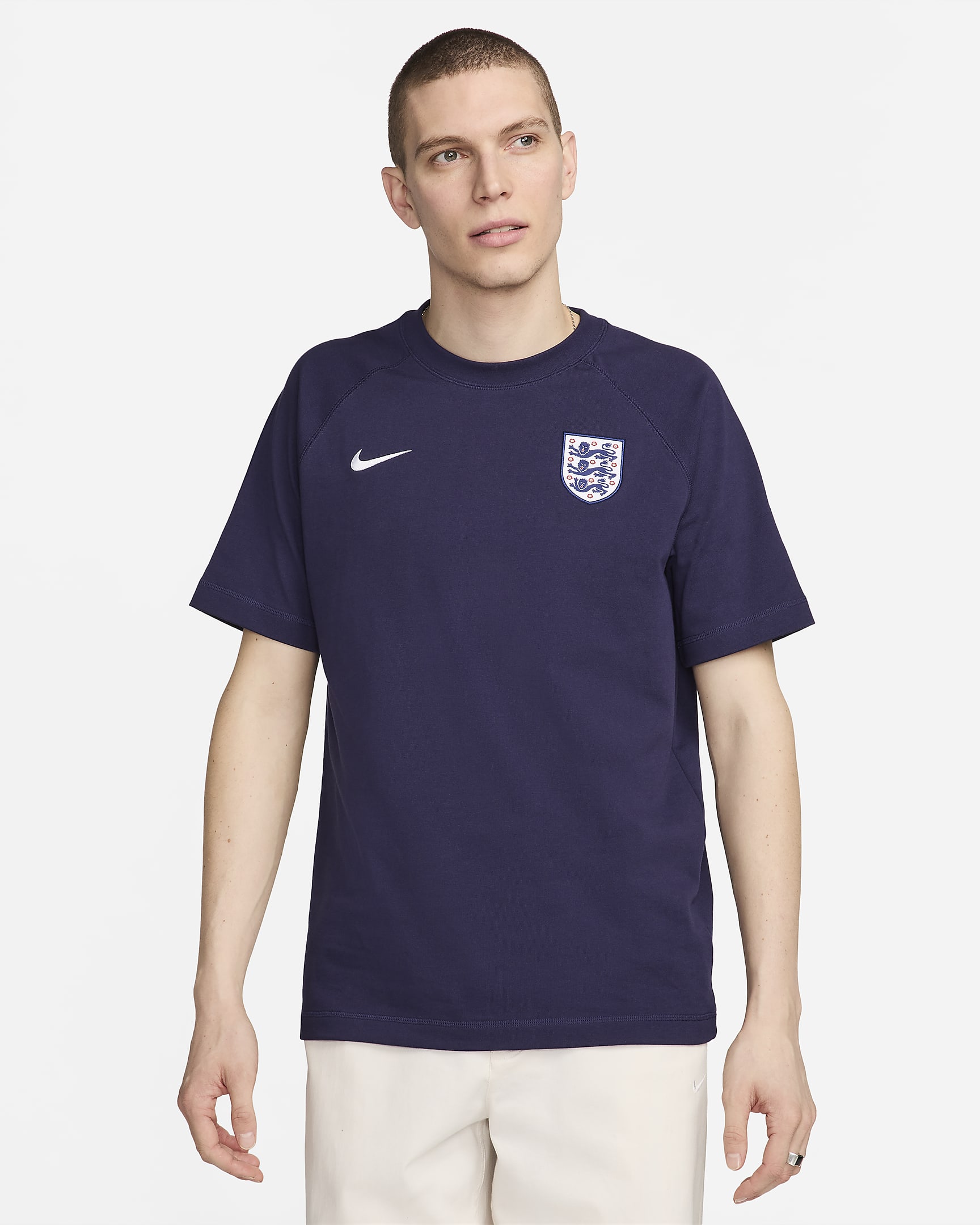 Haut à manches courtes Nike Football Angleterre Travel - Purple Ink/Purple Ink/Sesame/Blanc