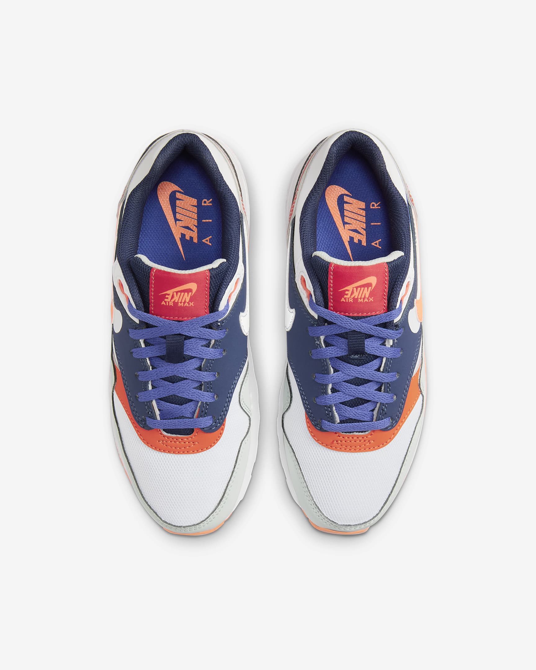 Nike Air Max 1 SE Older Kids' Shoes - Light Silver/Midnight Navy/Astronomy Blue/Total Orange