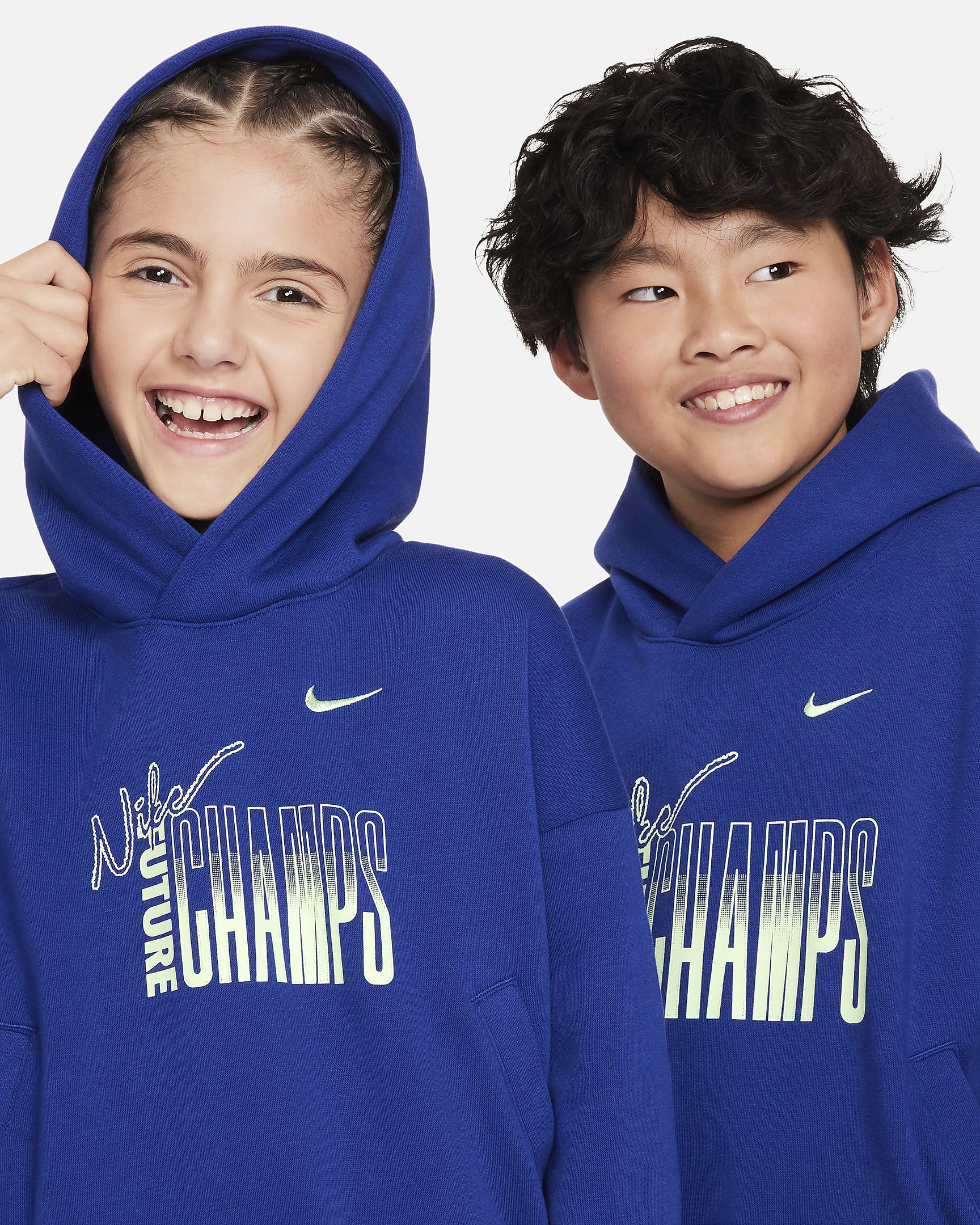 Nike Culture of Basketball Older Kids' Pullover Fleece Hoodie - Deep Royal Blue/Vapour Green