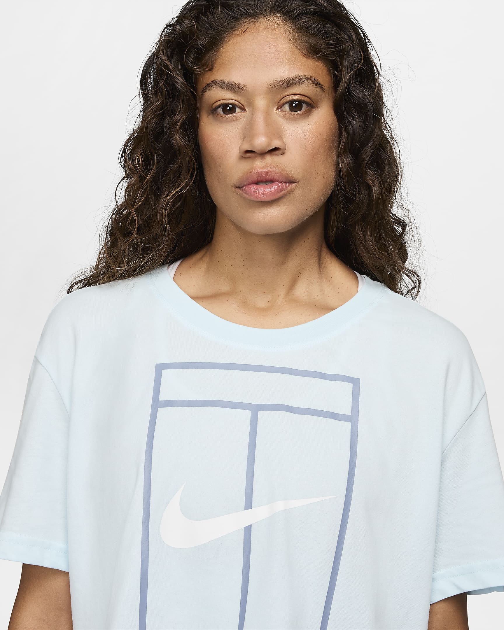 Playera de manga corta Dri-FIT cropped para mujer Nike Heritage - Azul glacial