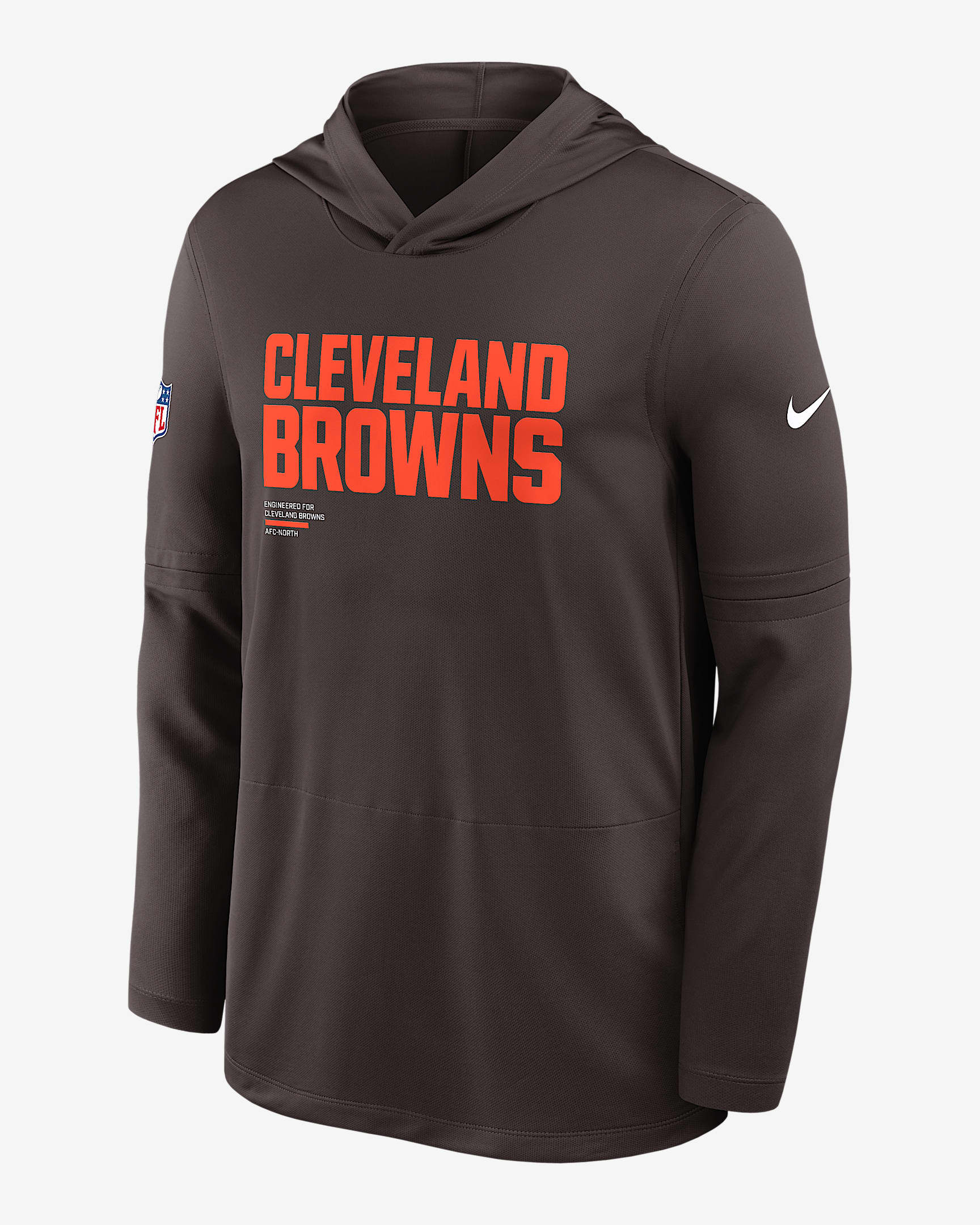 Cleveland Browns Pure Fury Sideline Men's Nike Dri-FIT NFL Long-Sleeve Hooded Top - Brown