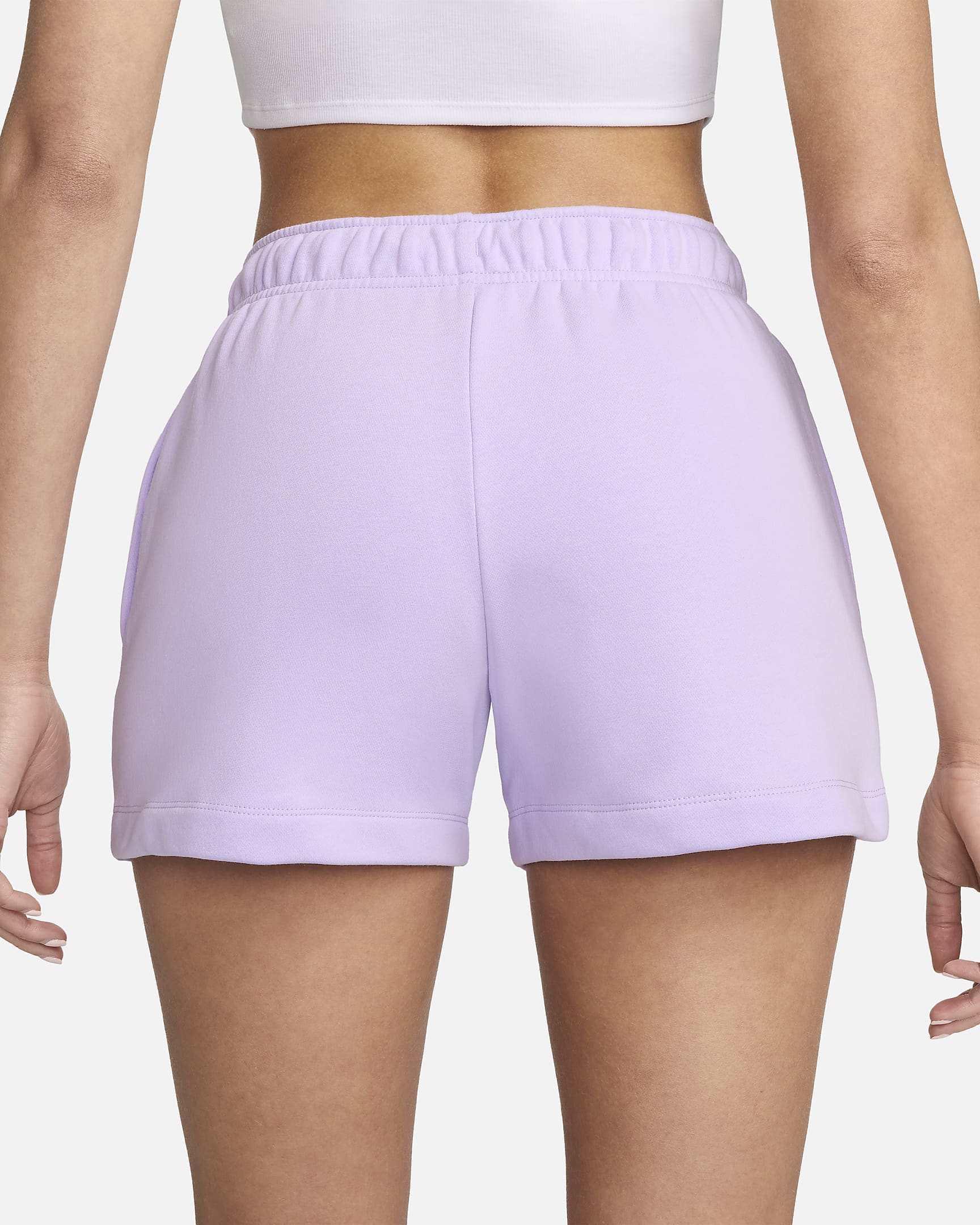 Nike Sportswear Club Fleece Women's Mid-Rise Shorts - Violet Mist/White