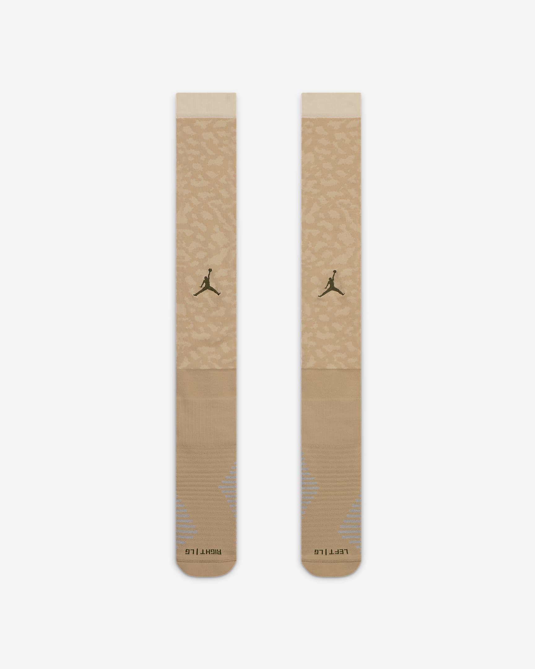 Paris Saint-Germain Strike Fourth Jordan Knee-High Football Socks - Hemp/Sand Drift/Rough Green