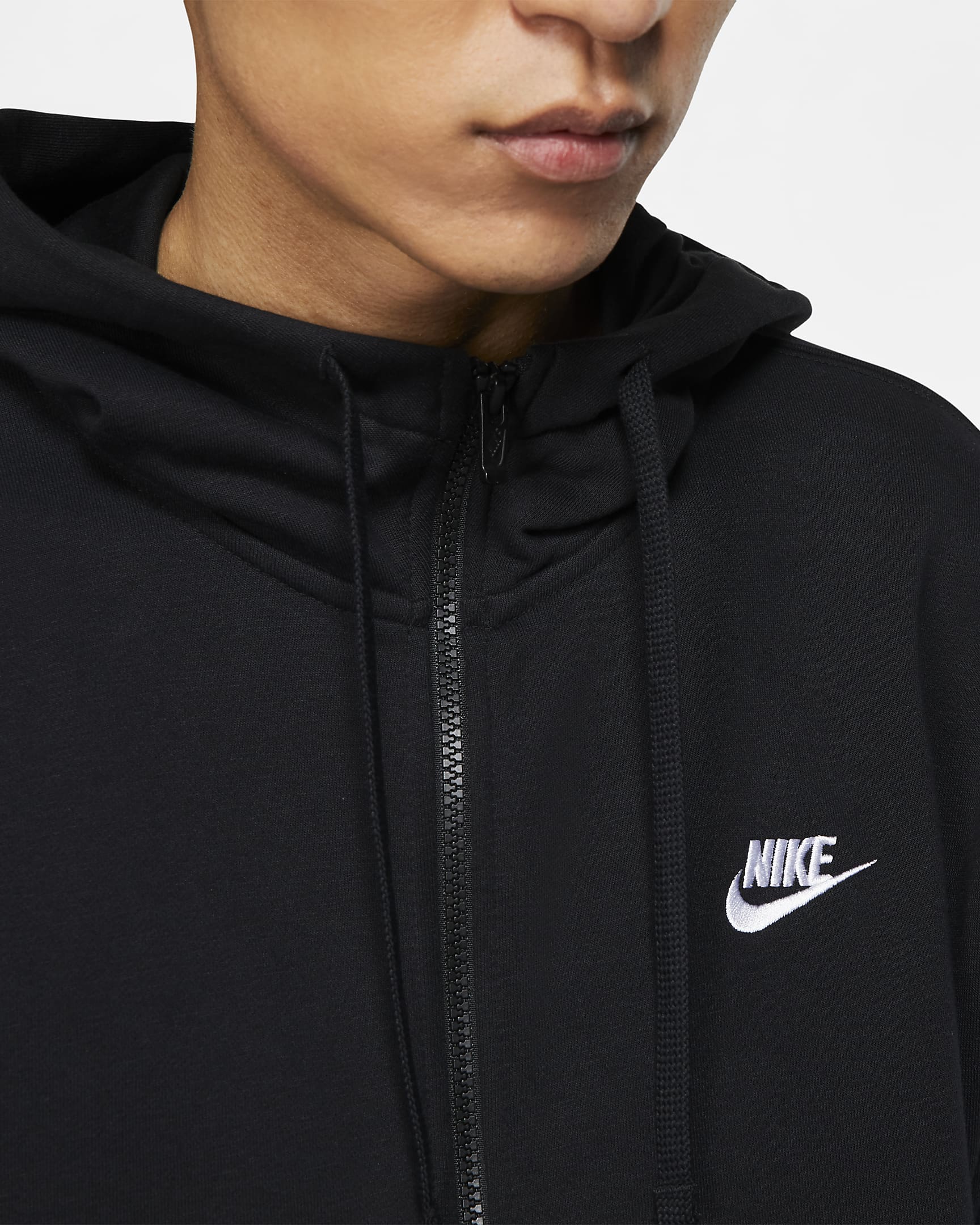 Nike Sportswear Club Sudadera con capucha con cremallera completa - Hombre - Negro/Negro/Blanco