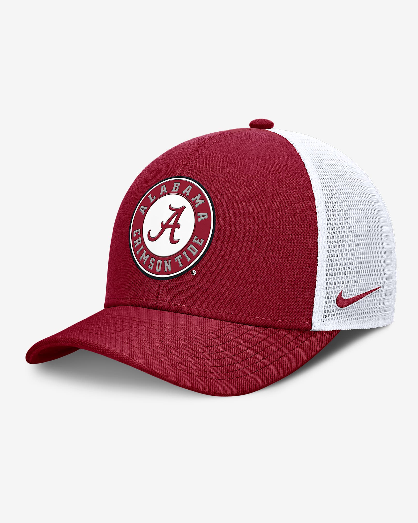 Alabama Primetime Rise Men's Nike Dri-FIT College Trucker Adjustable Hat - Crimson