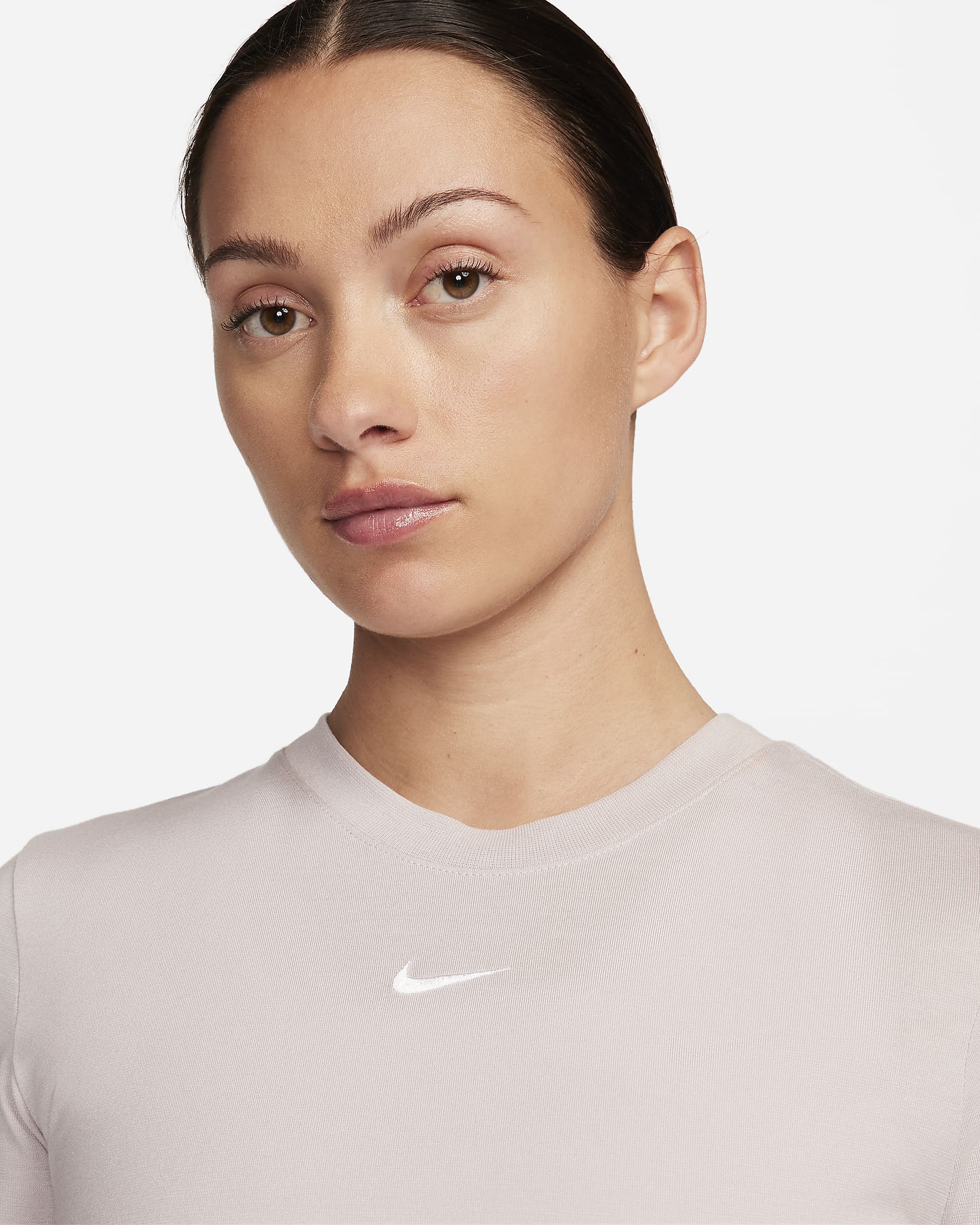 Nike Sportswear Essential Women's Slim Cropped T-Shirt - Platinum Violet/White