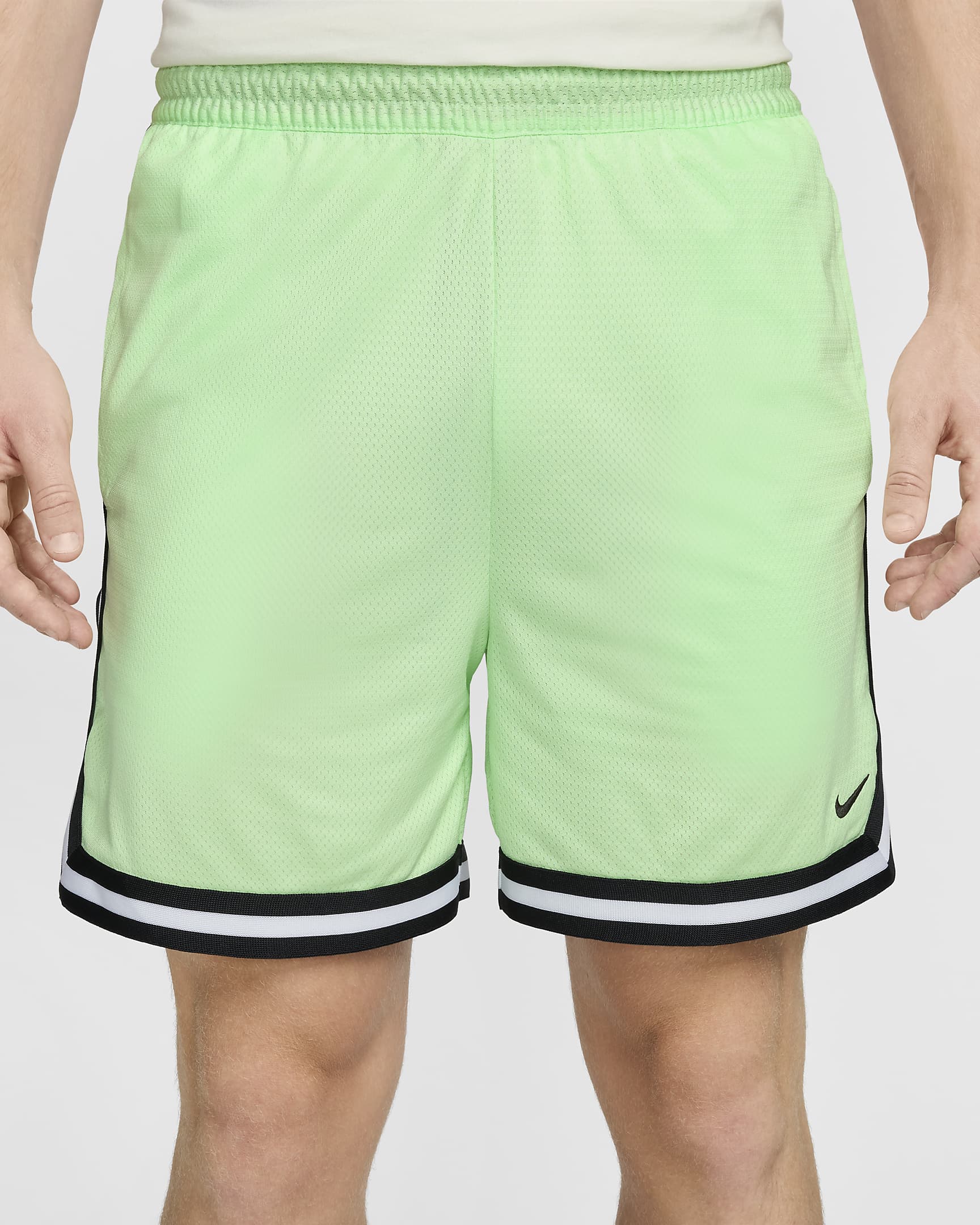 Shorts de básquetbol Dri-FIT de 15 cm para hombre Nike DNA - Verde vapor/Negro/Negro