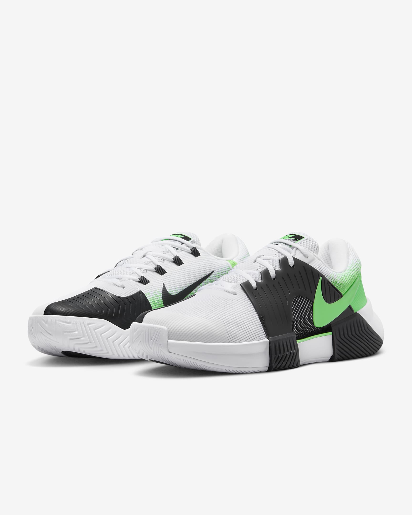 Nike Zoom GP Challenge 1 Men's Hard Court Tennis Shoes - White/Black/Poison Green