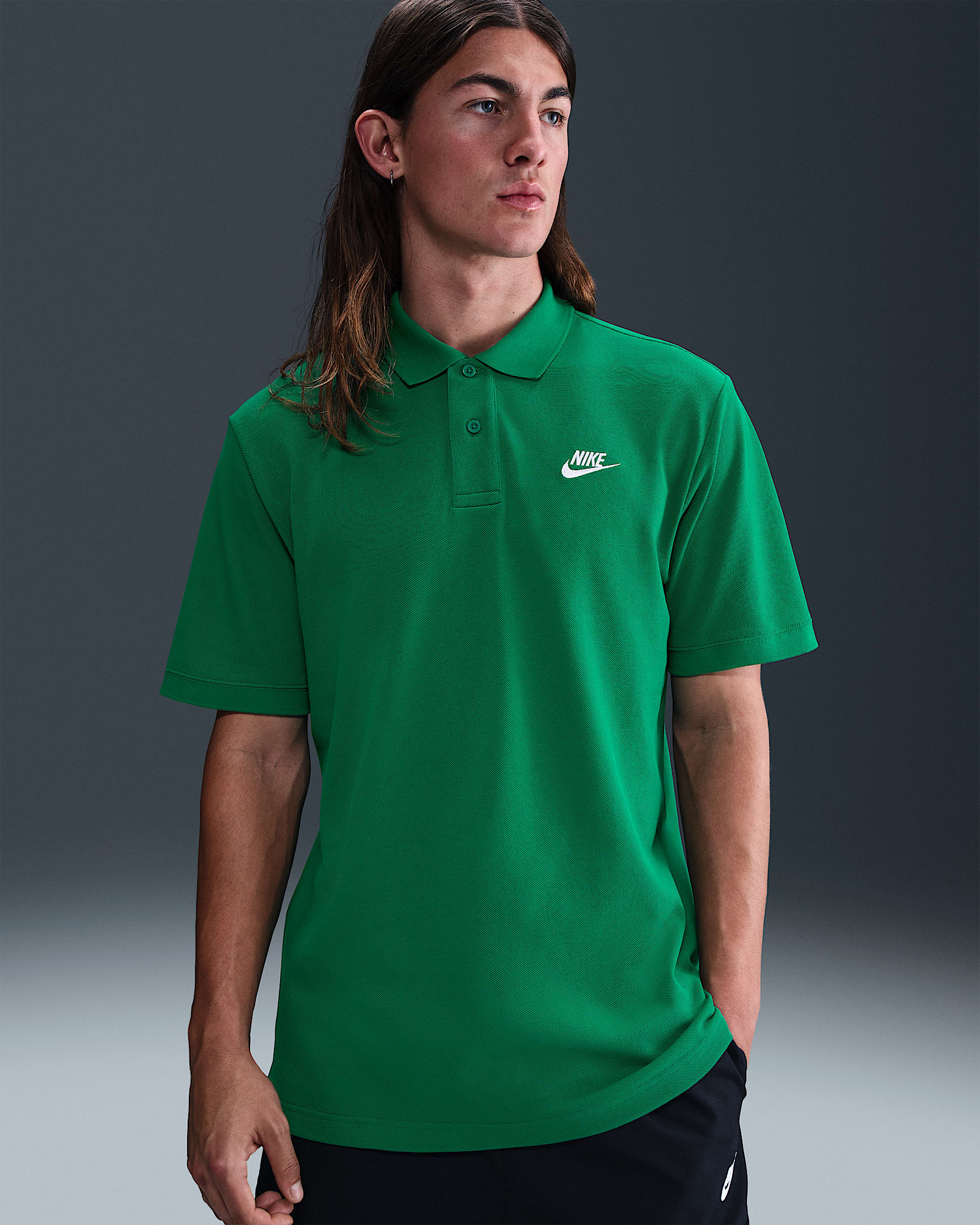 Polo para hombre Nike Sportswear - Malaquita/Blanco