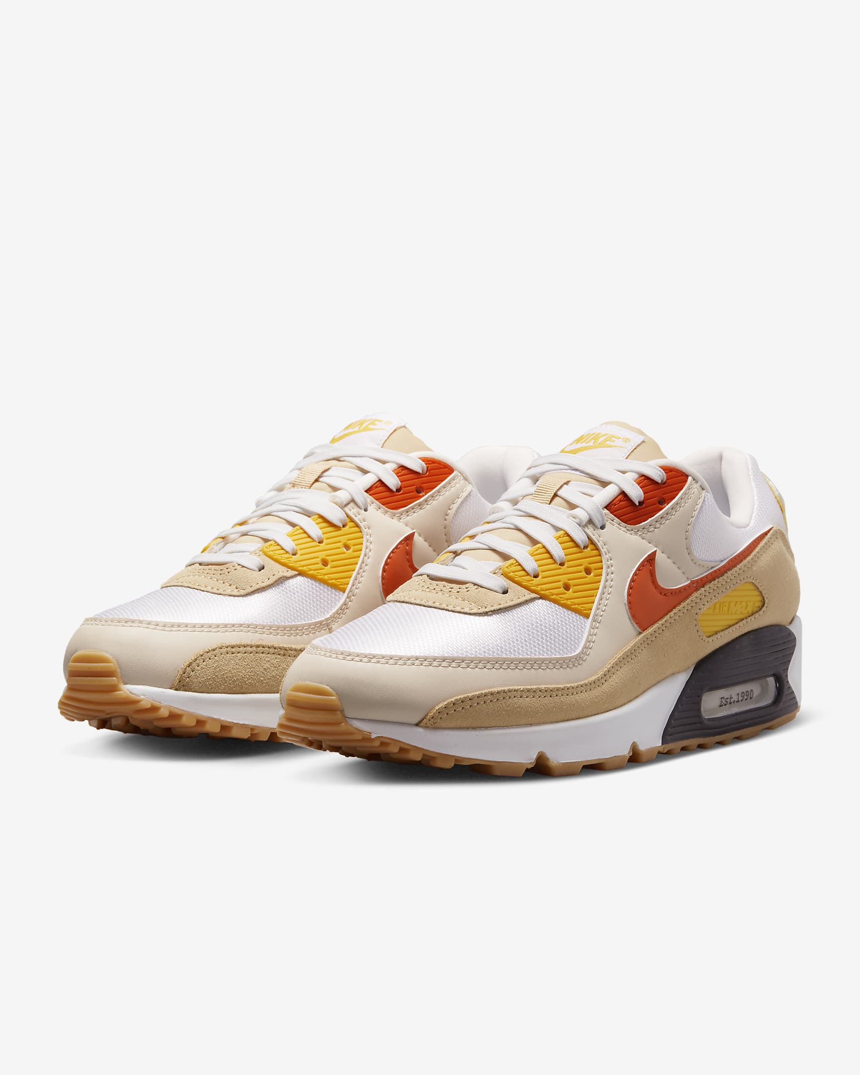 Nike Air Max 90 SE Men's Shoes - Summit White/Sesame/Lemon Wash/Safety Orange